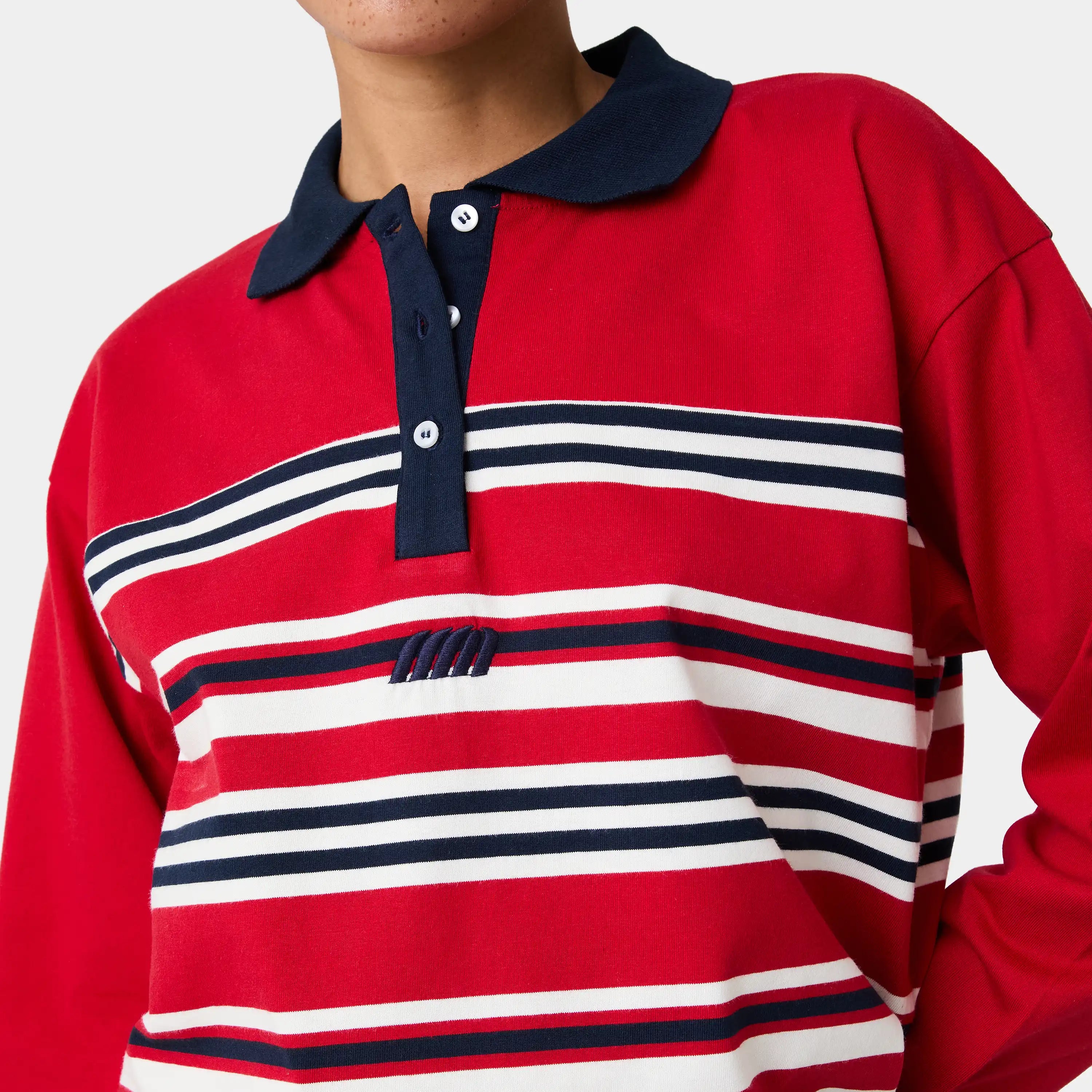 Nina Redwood Stripped Polo Woman T-Shirts Eme Studios