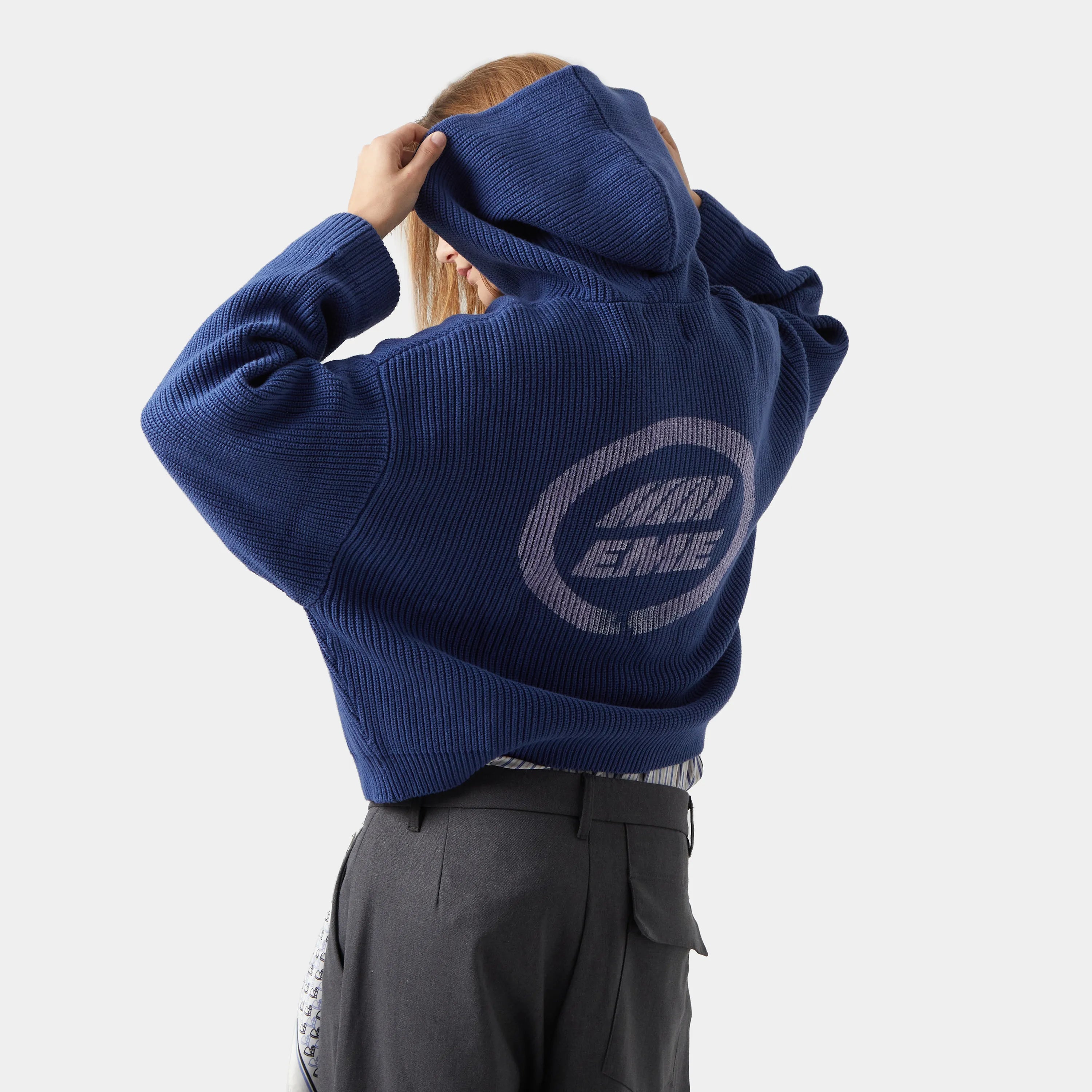 Anon Indigo Zipper Knit Knitwear eme