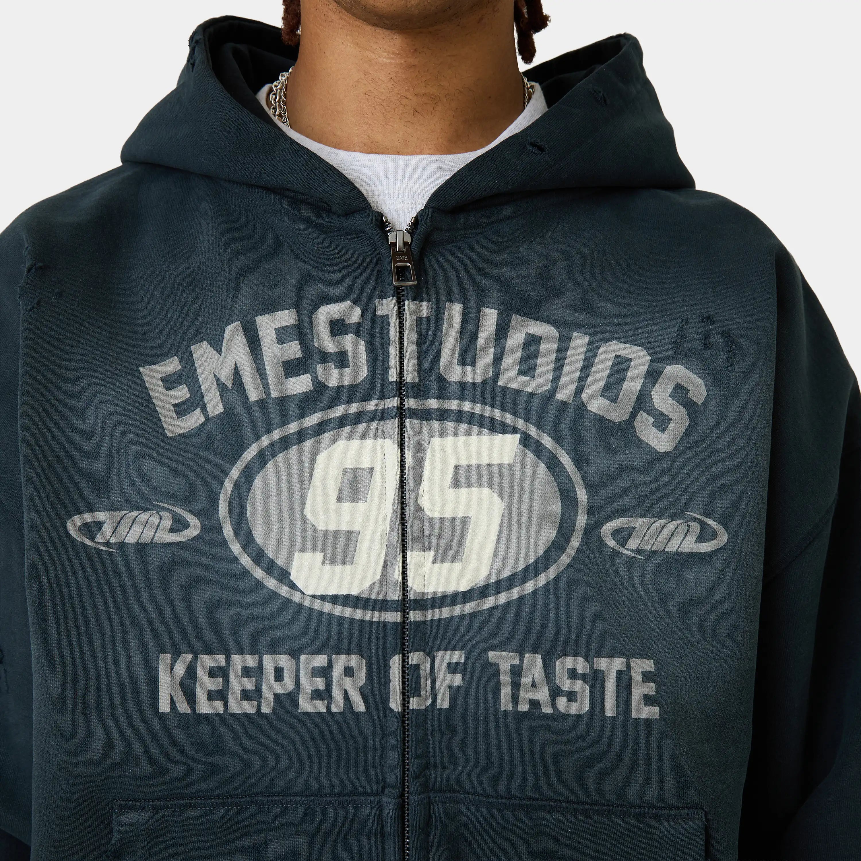 Keeper Shadow Cropped Boxy Full Zip Hoodies Eme Studios