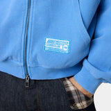 Waffle Cobalt Croped Boxy Full Zip Hoodies Eme Studios