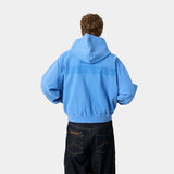 Waffle Cobalt Croped Boxy Full Zip Hoodies Eme Studios