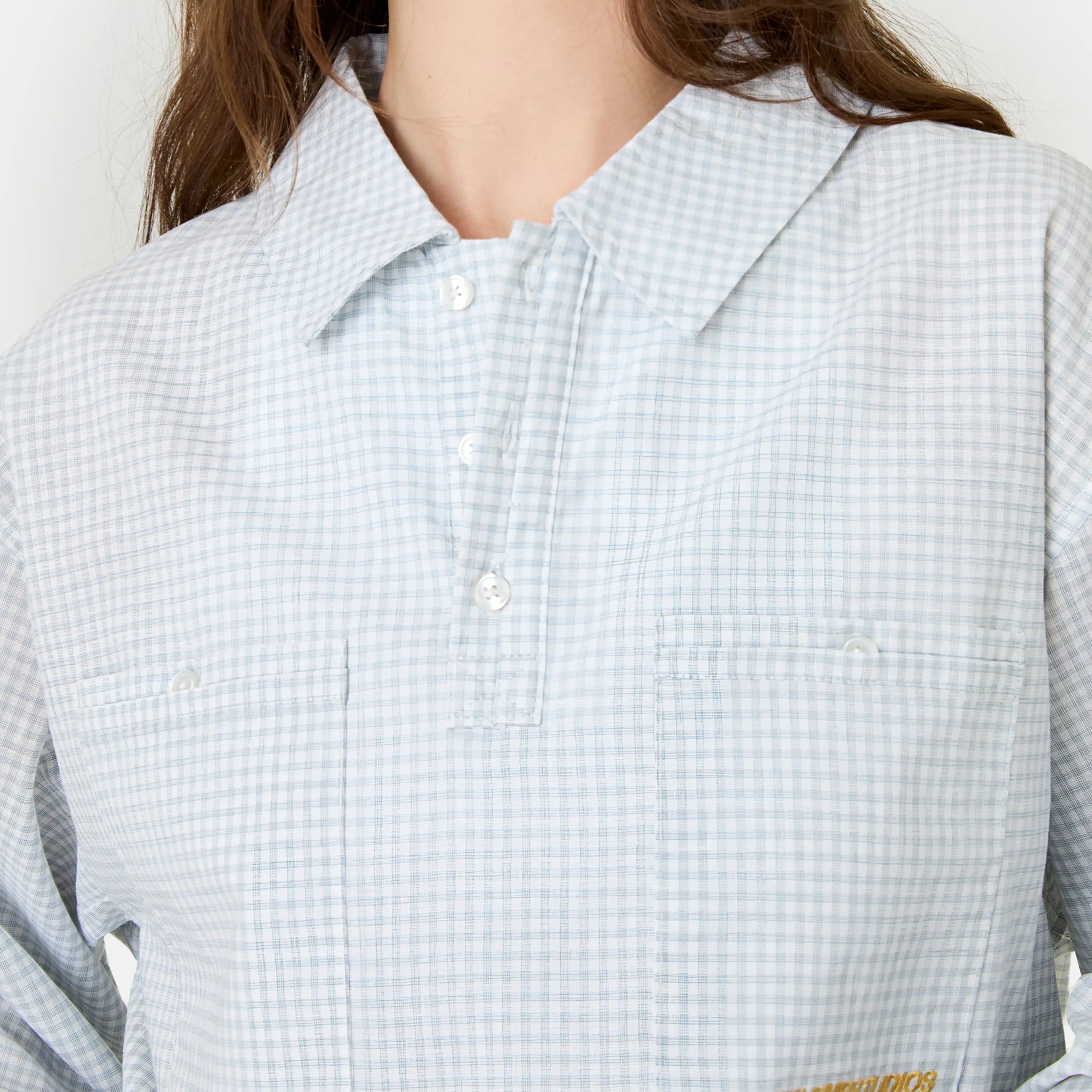 Vade Blue Popover Shirt Shirts Eme Studios