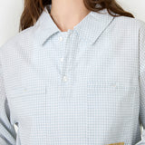 Vade Blue Popover Shirt Shirts Eme Studios