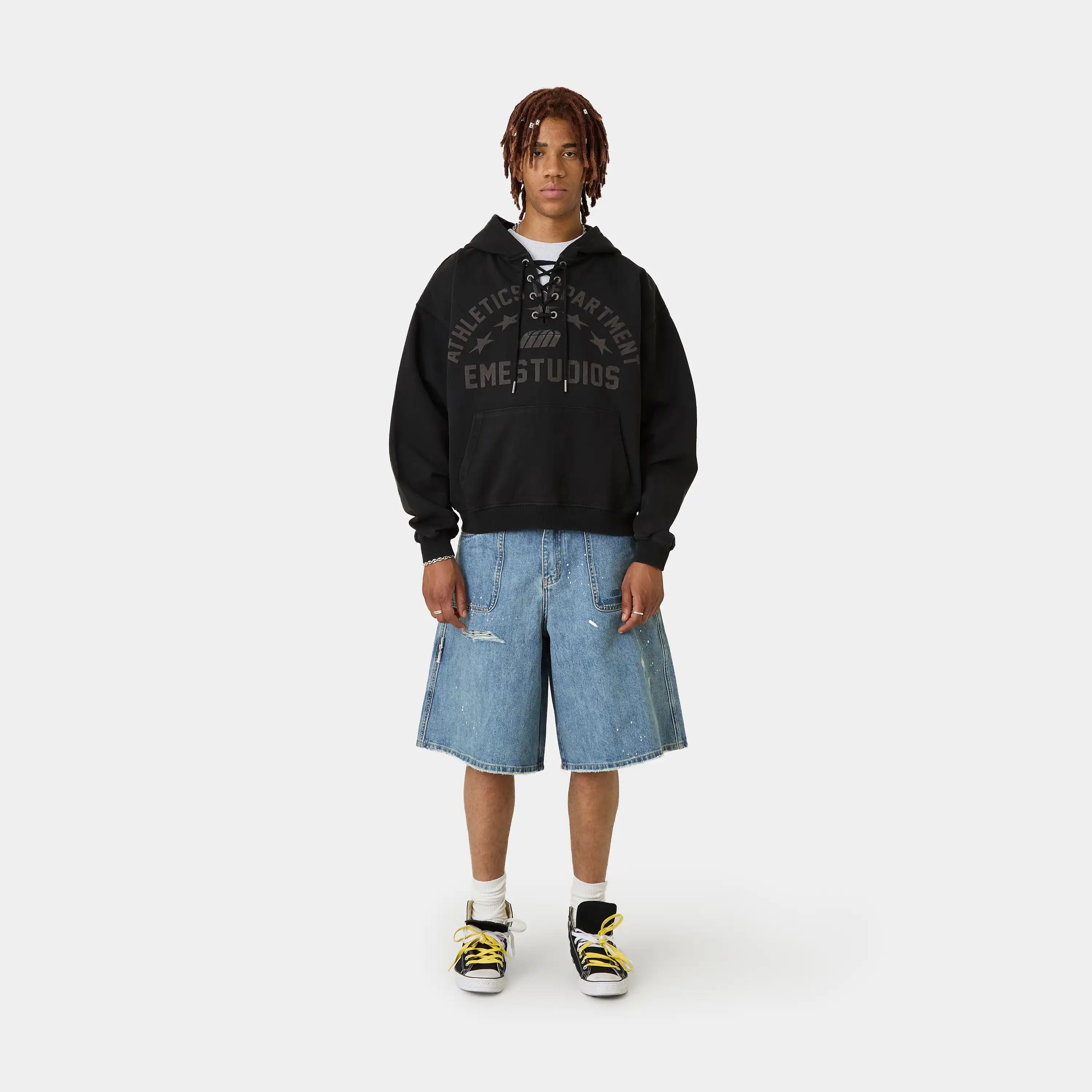 Cord Black Oversized Hoodie Hoodies Eme Studios