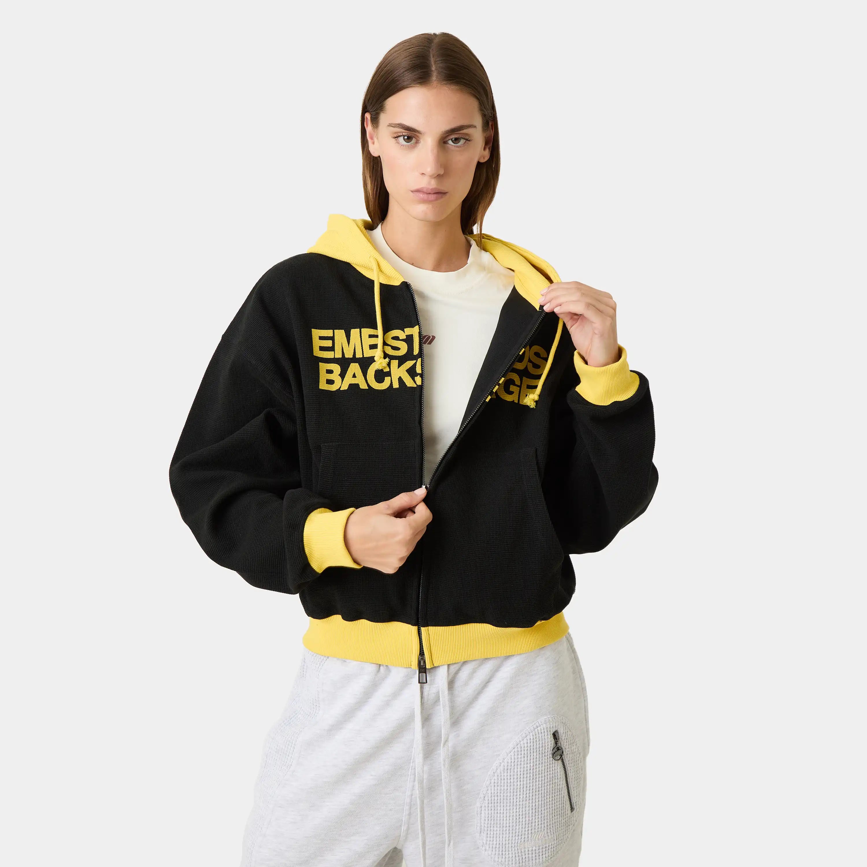 Backstage Shadow Waffle Full Zip Hoodies Eme Studios