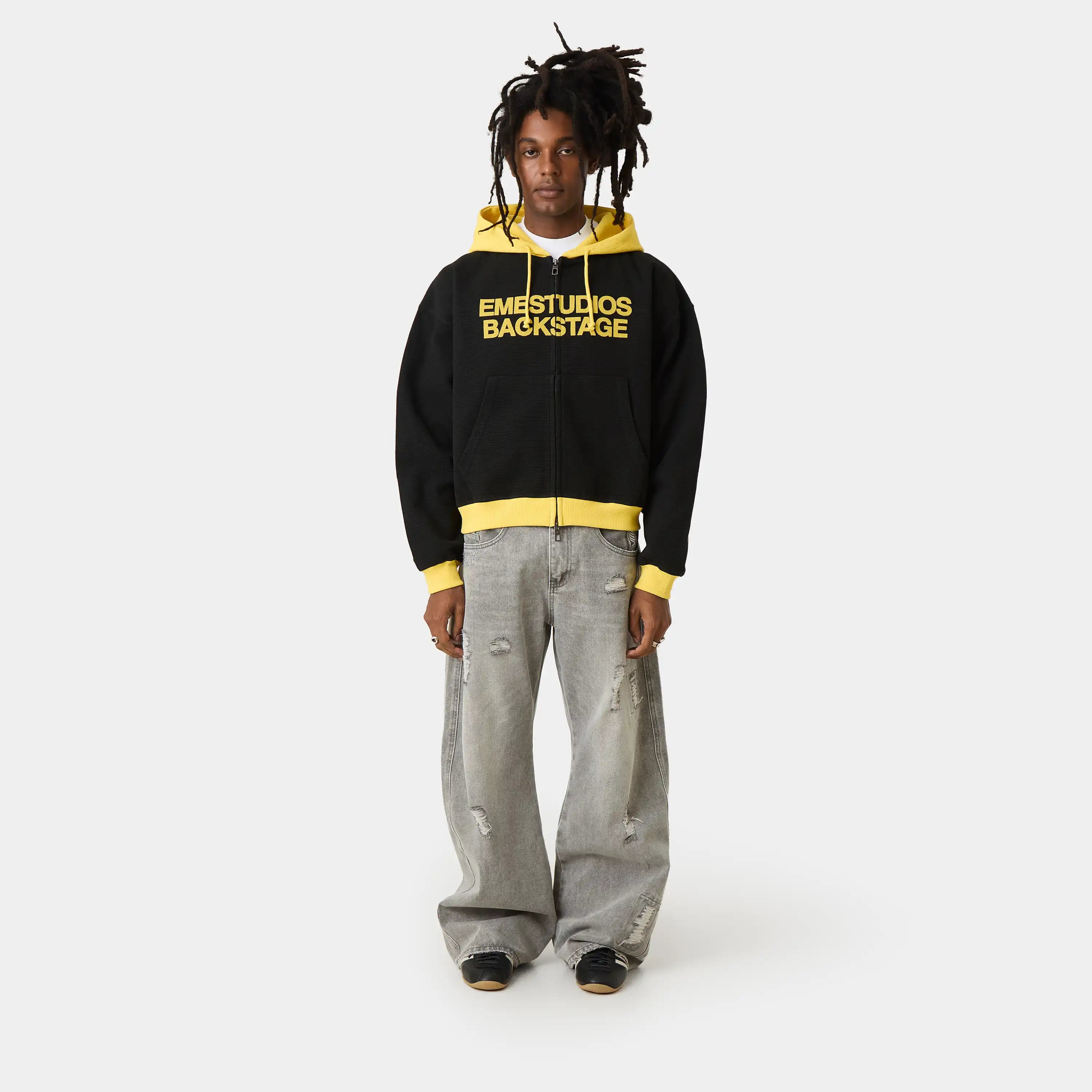 Backstage Shadow Waffle Full Zip Hoodies Eme Studios