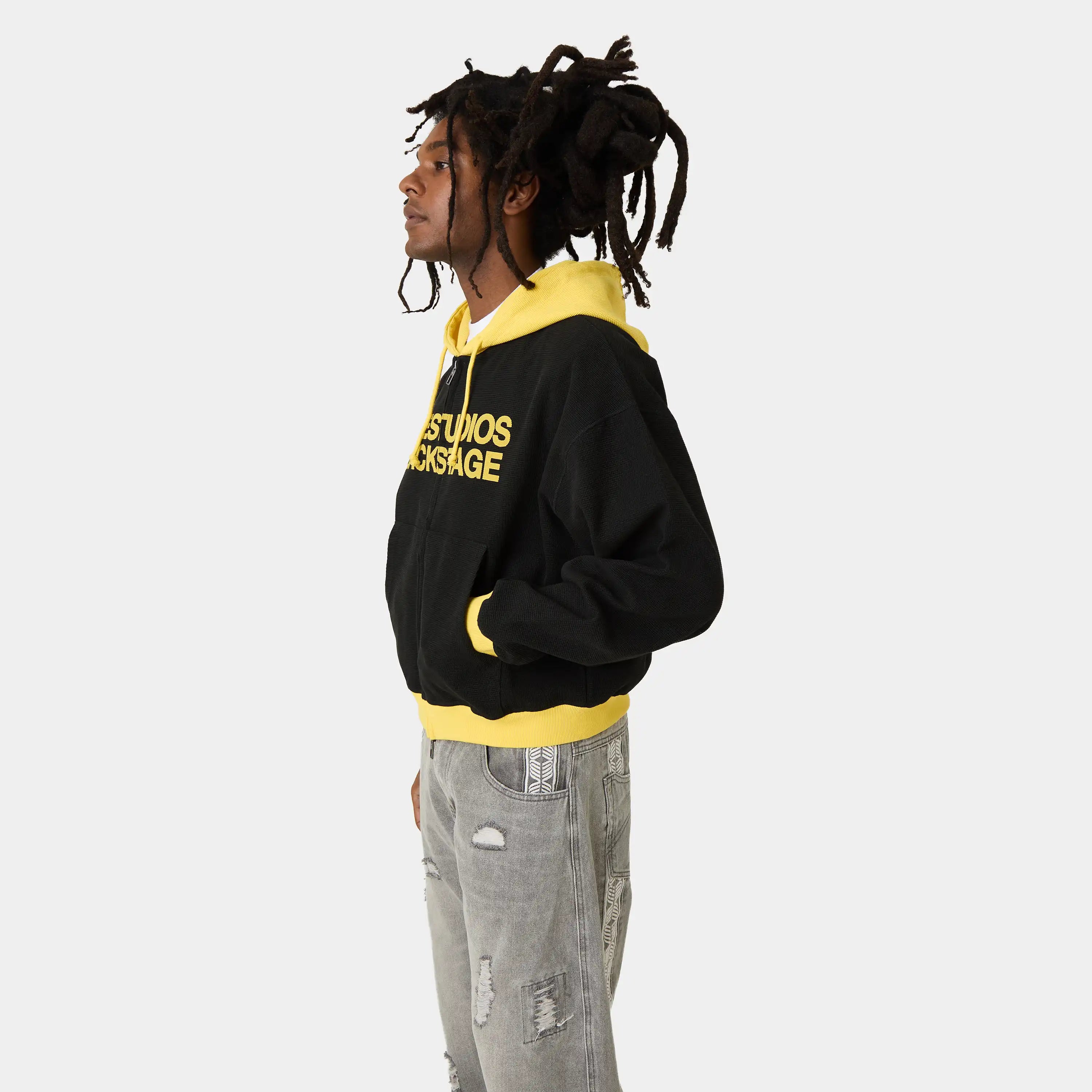 Backstage Shadow Waffle Full Zip Hoodies Eme Studios