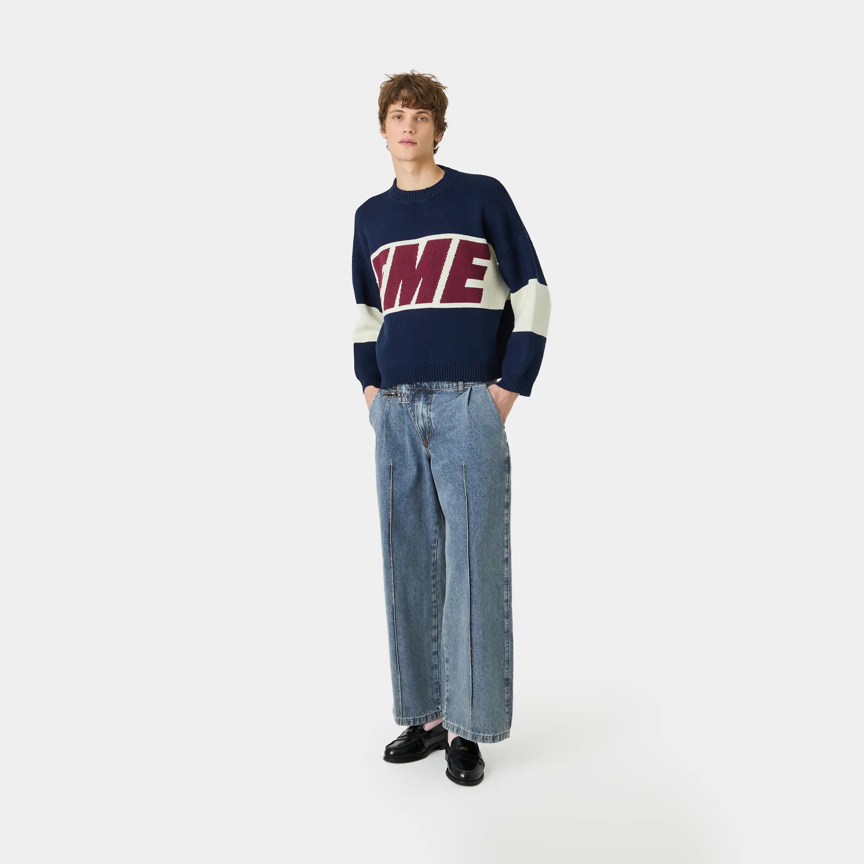 Thrill Navy Master Knit Sweater Knitwear Eme Studios