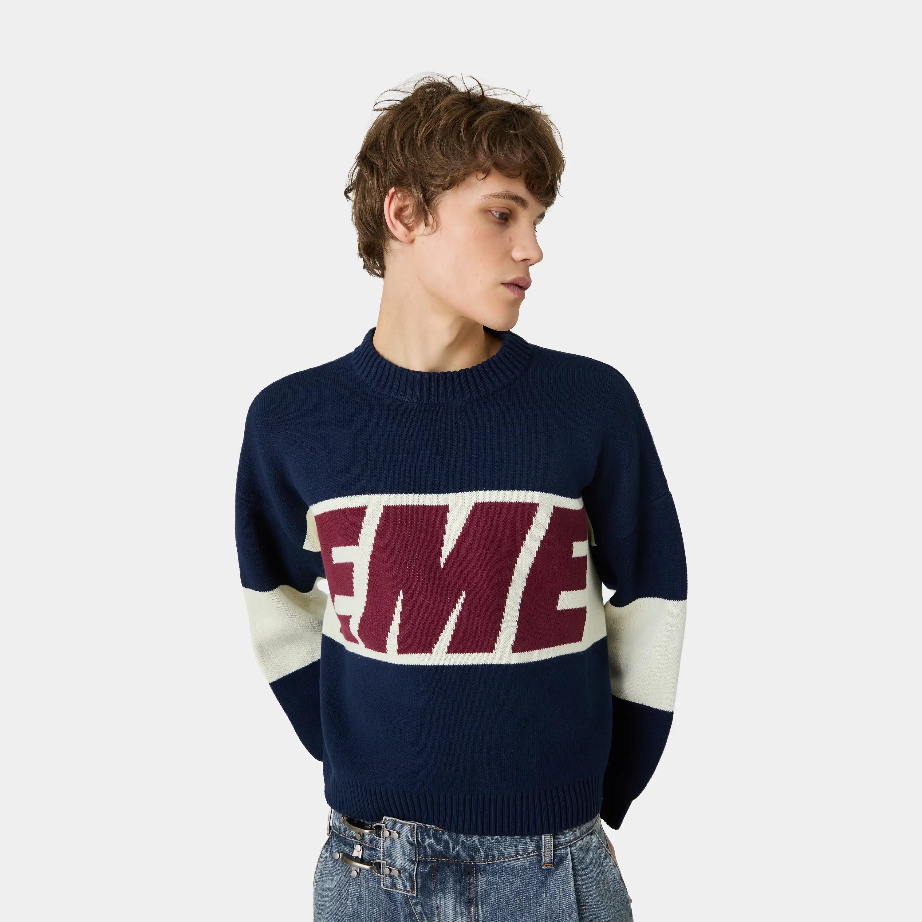 Thrill Navy Master Knit Sweater Knitwear Eme Studios