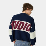 Thrill Navy Master Knit Sweater Knitwear Eme Studios