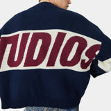 Thrill Navy Master Knit Sweater Knitwear Eme Studios
