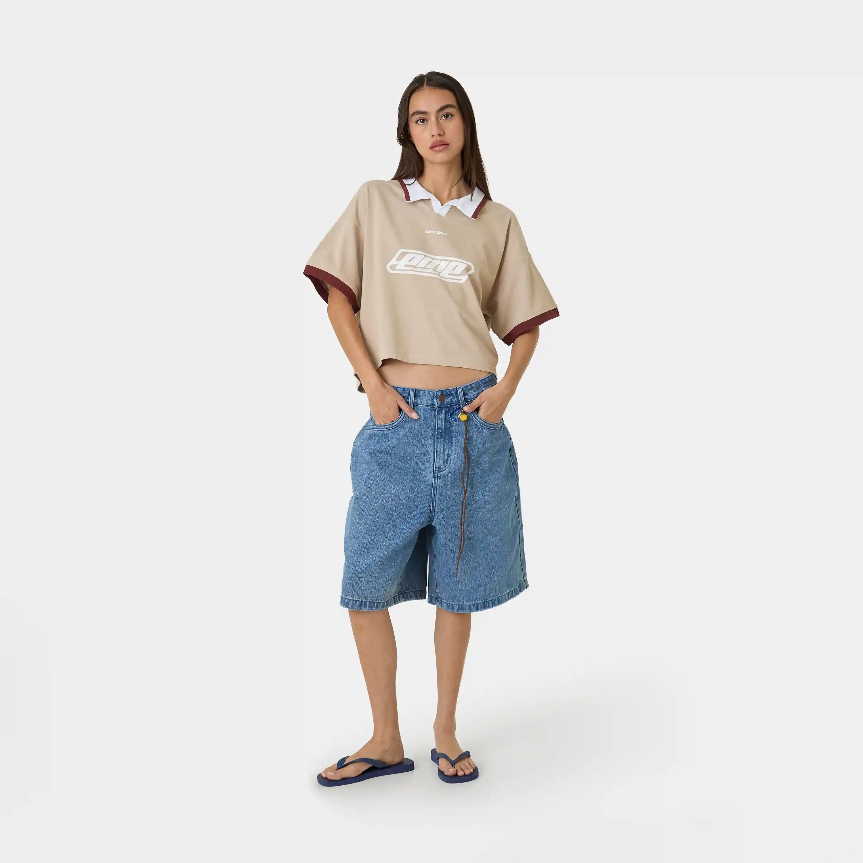 DKT Taupe Short Polo T-shirts Eme Studios