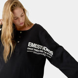 Selection Henley Shadow Long Sleeve T-shirts Eme Studios