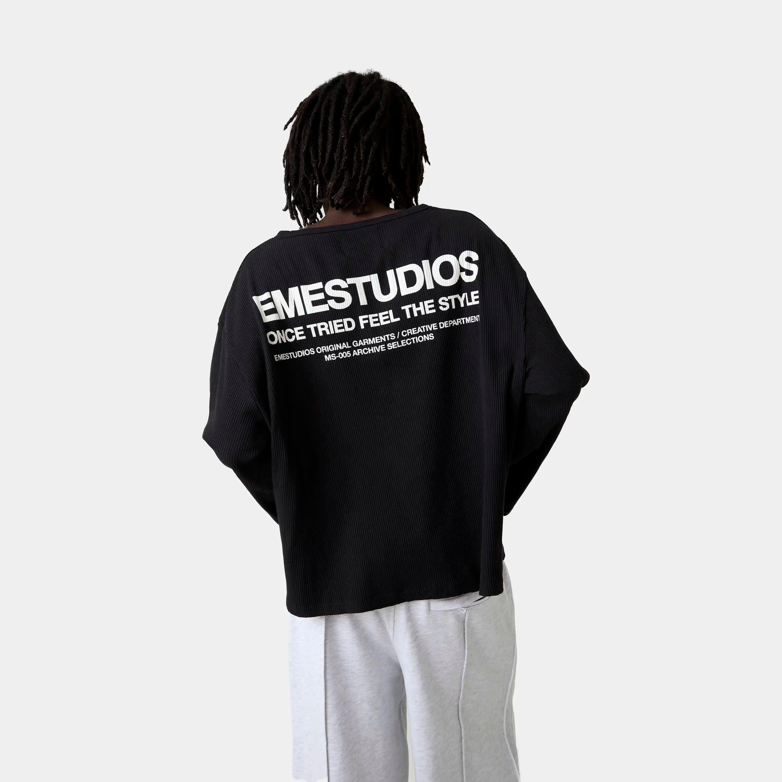 Selection Henley Shadow Long Sleeve T-shirts Eme Studios