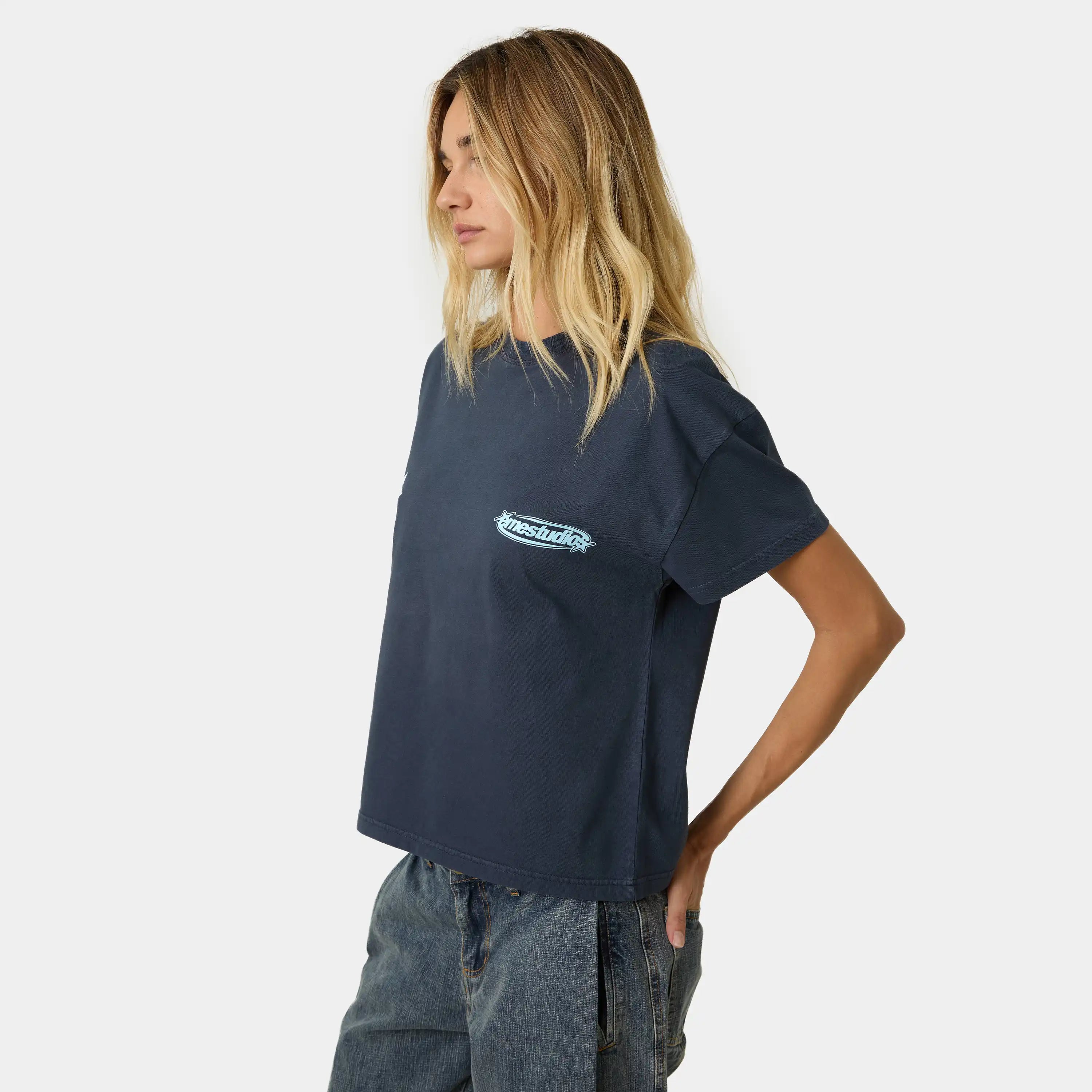 Boundless Navy Oversized Tee T-shirts Eme Studios