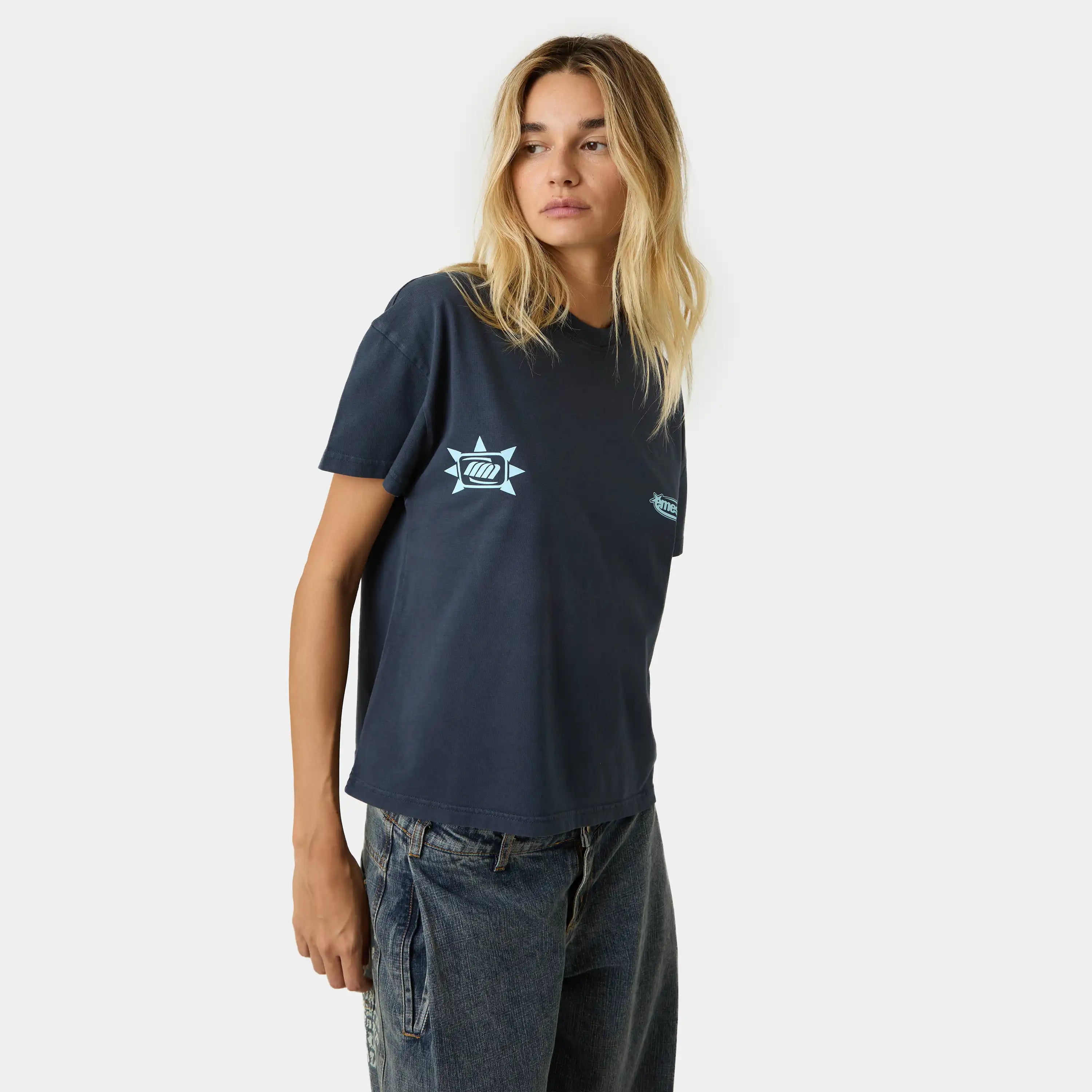 Boundless Navy Oversized Tee T-shirts Eme Studios
