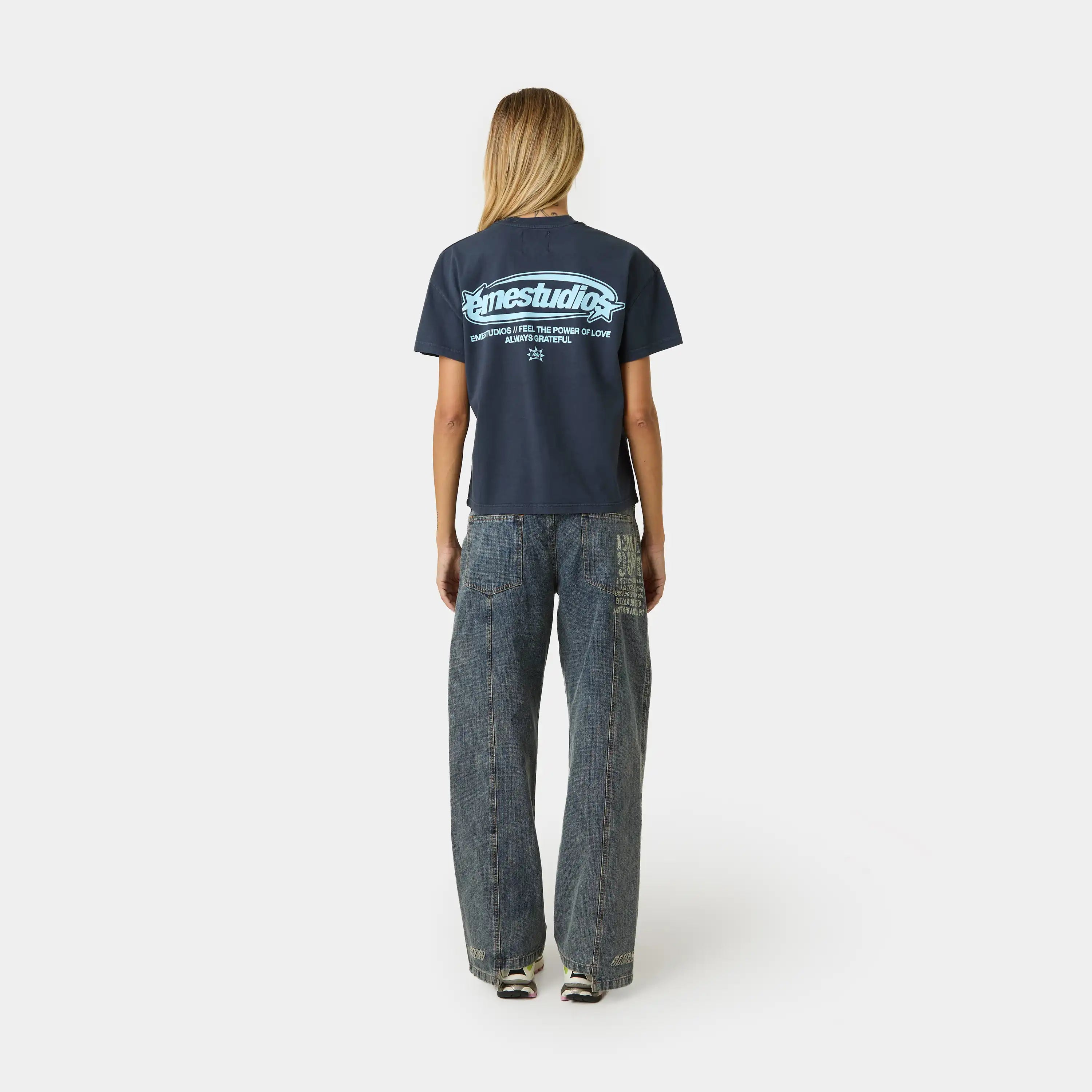 Boundless Navy Oversized Tee T-shirts Eme Studios
