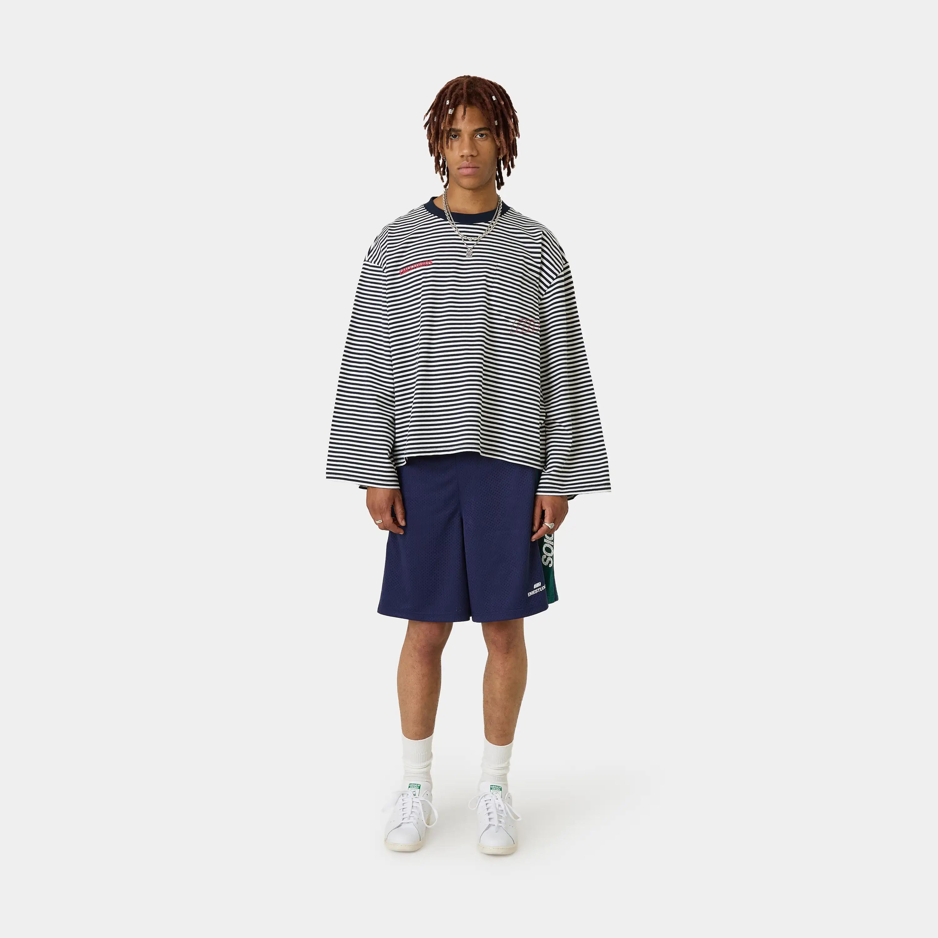 Cedar Navy Striped Long Sleeve T-shirts Eme Studios