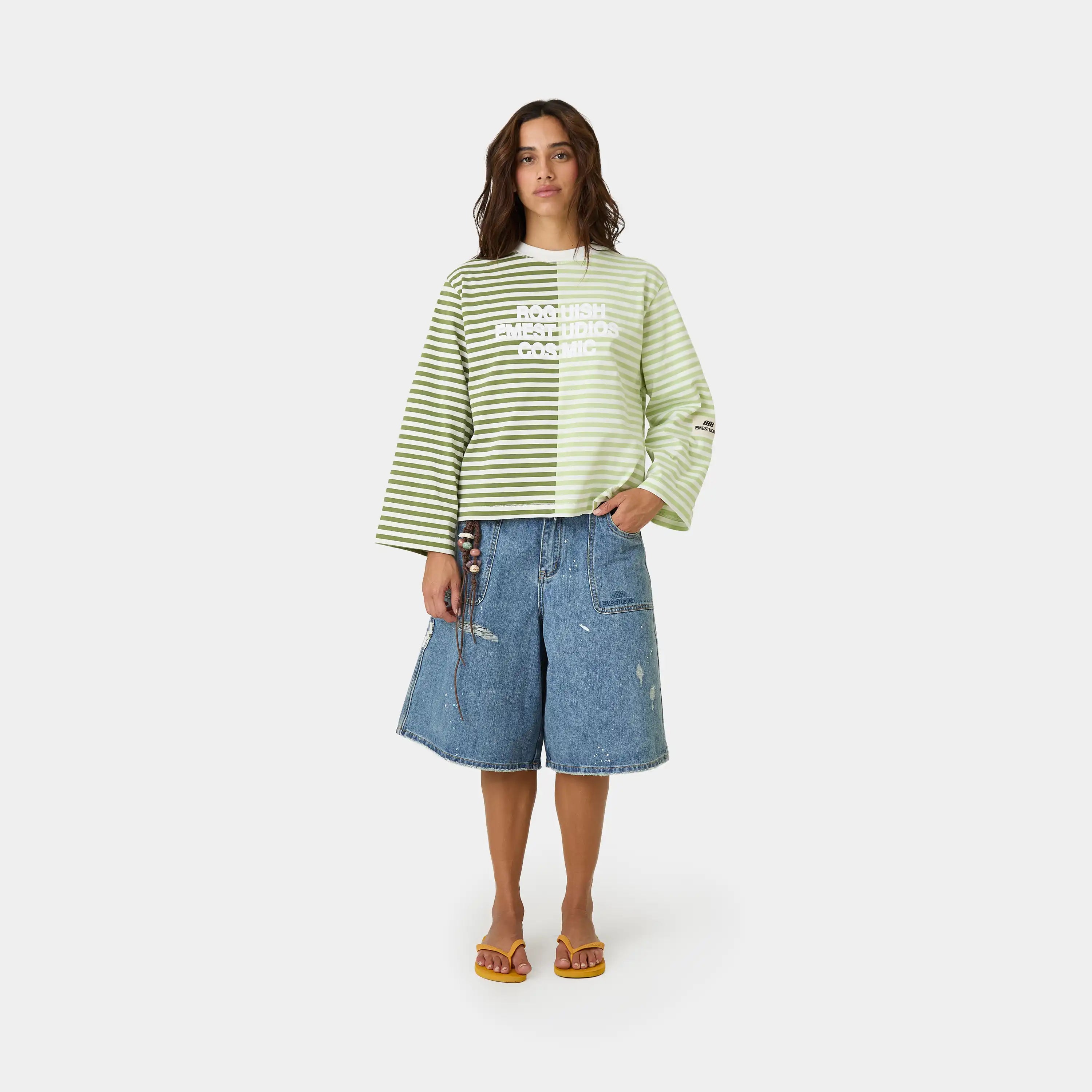 Roguish Green Striped Long Sleeve T-shirts eme