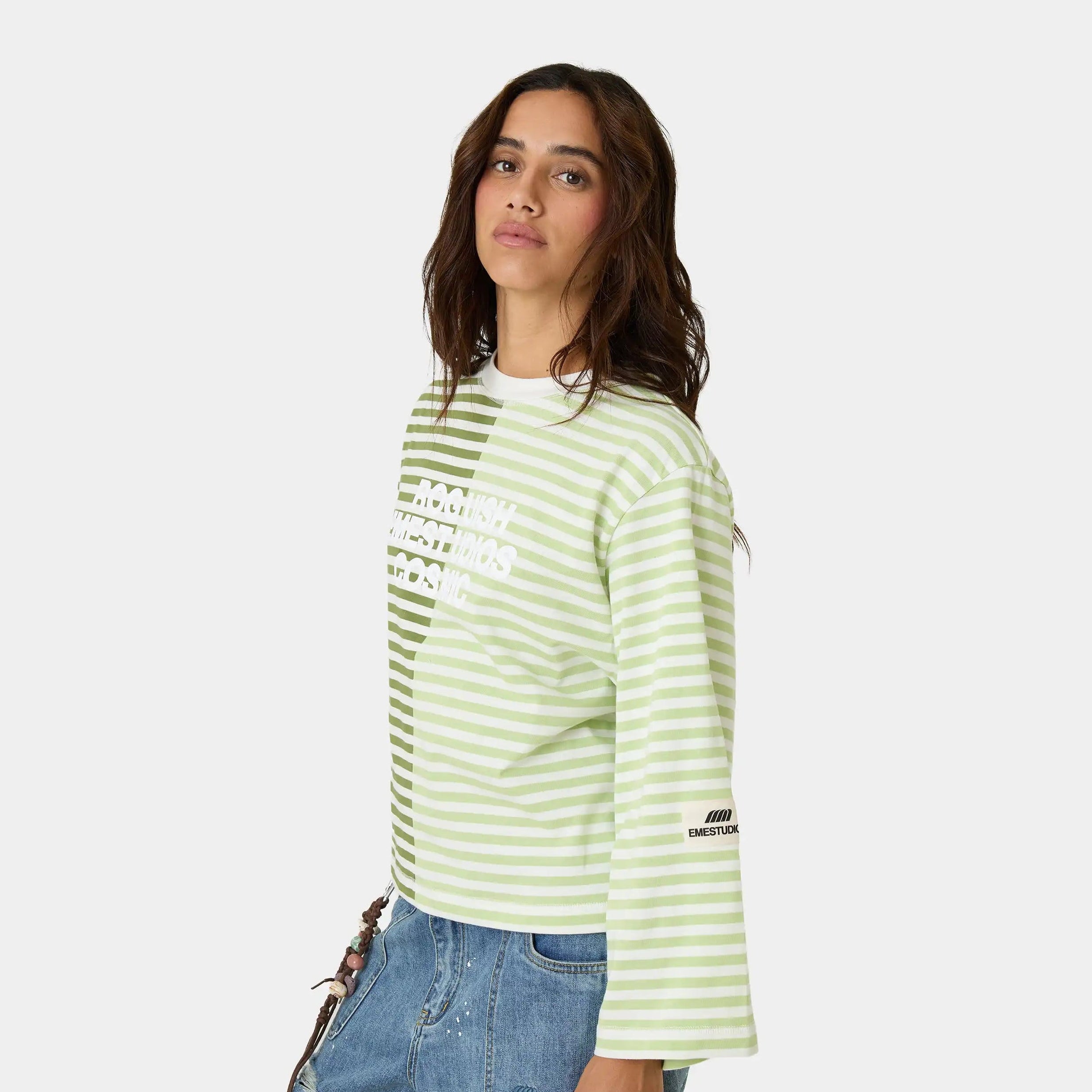 Roguish Green Striped Long Sleeve T-shirts eme