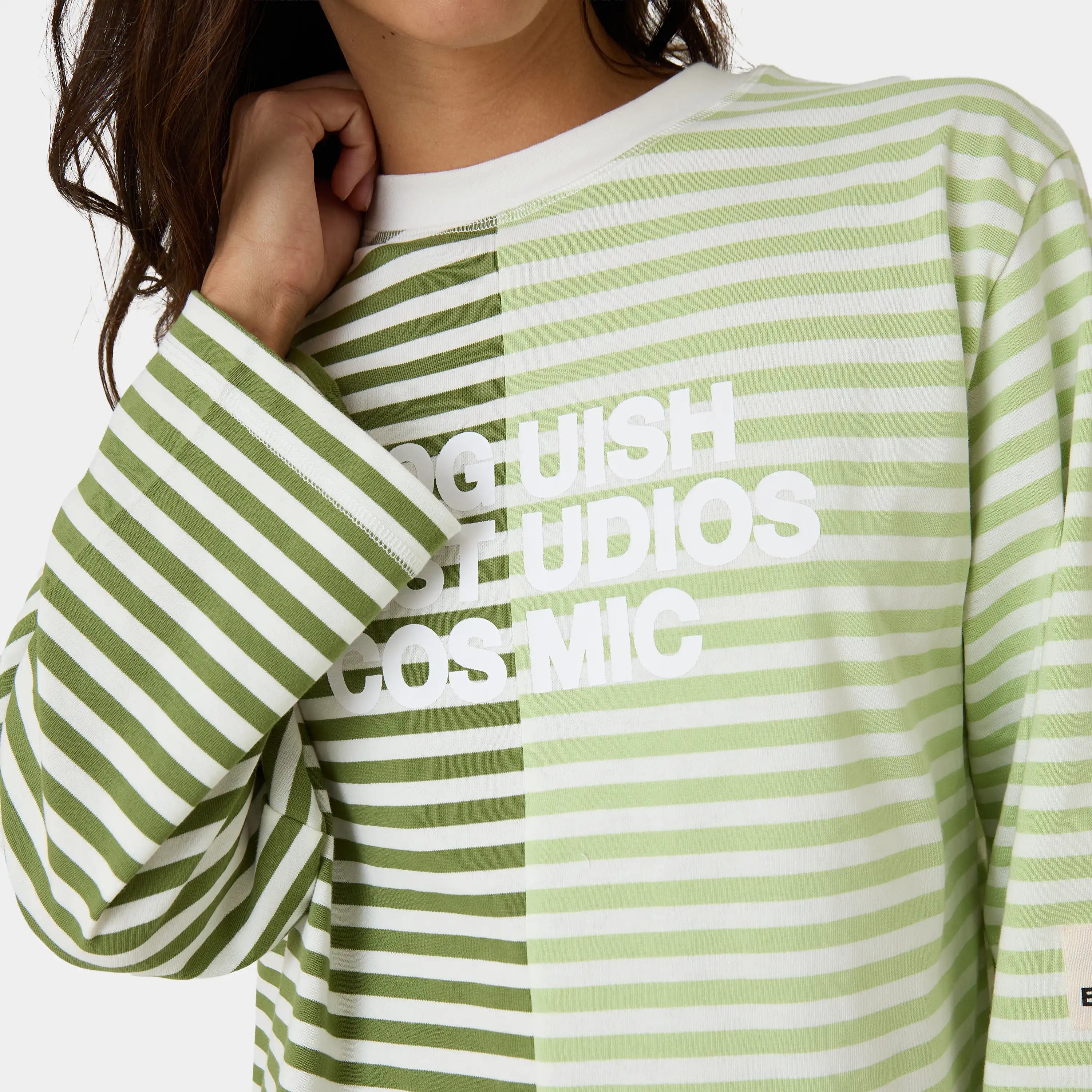 Roguish Green Striped Long Sleeve T-shirts eme