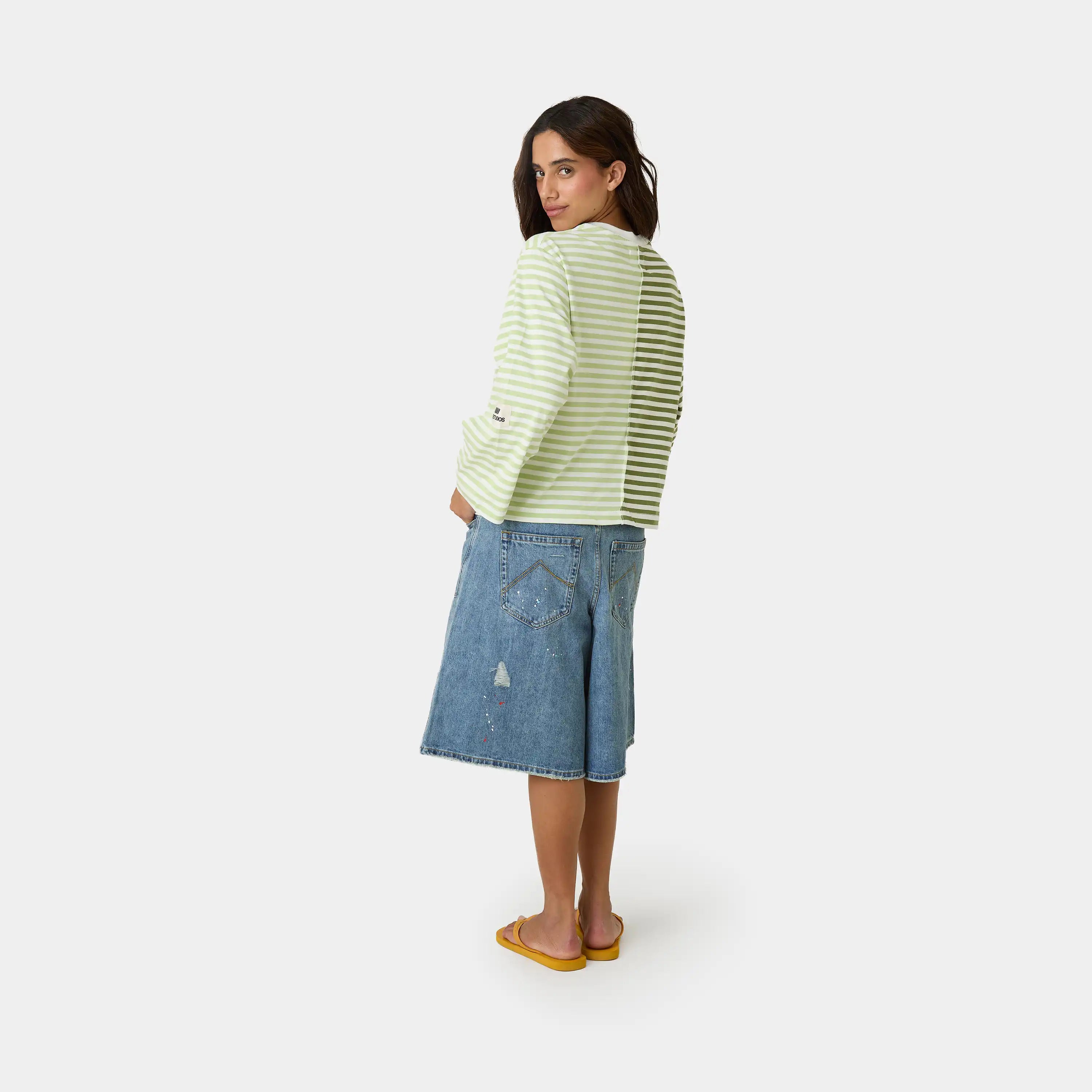 Roguish Green Striped Long Sleeve T-shirts eme