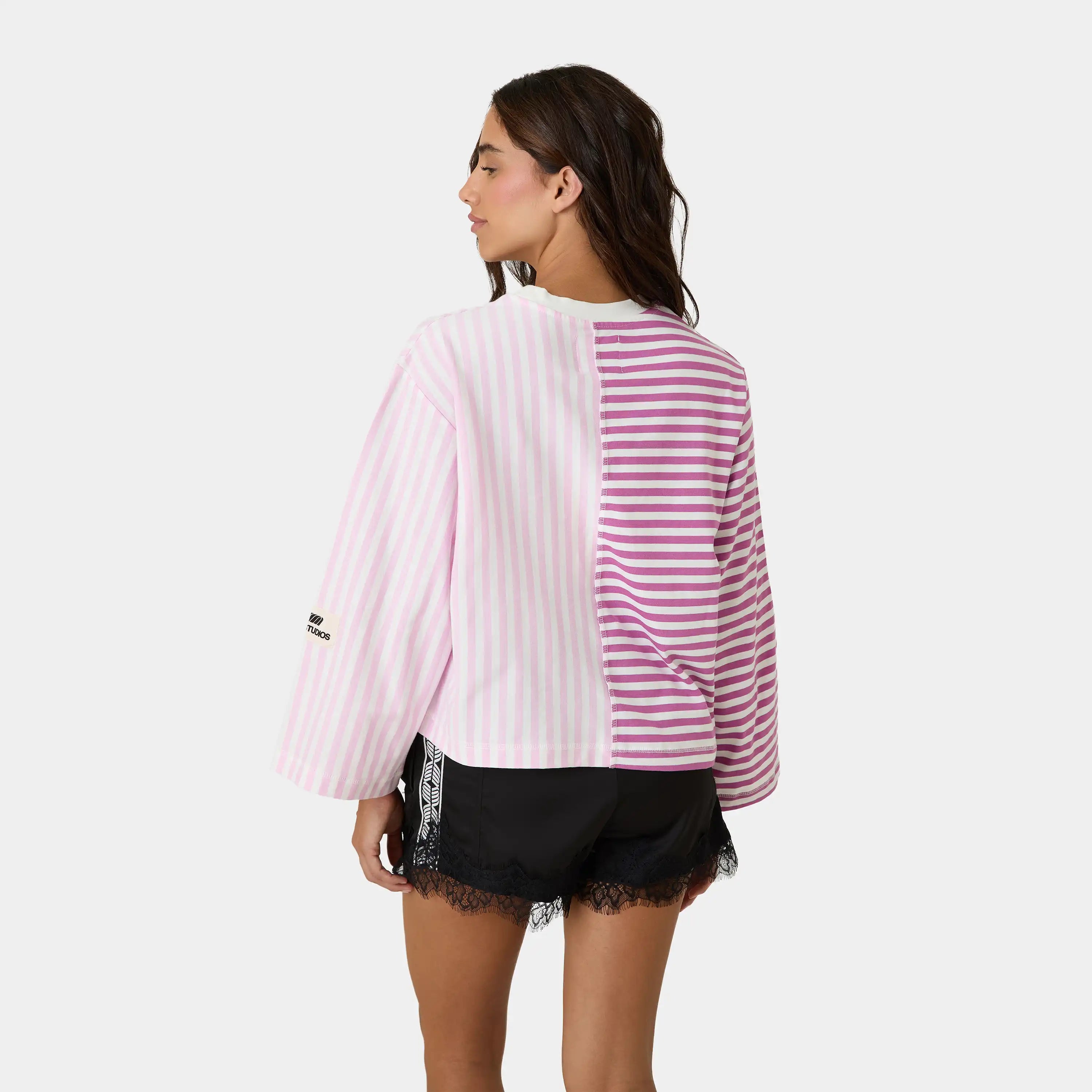 Roguish Fucsia Striped Long Sleeve T-shirts eme