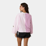 Roguish Fucsia Striped Long Sleeve T-shirts eme
