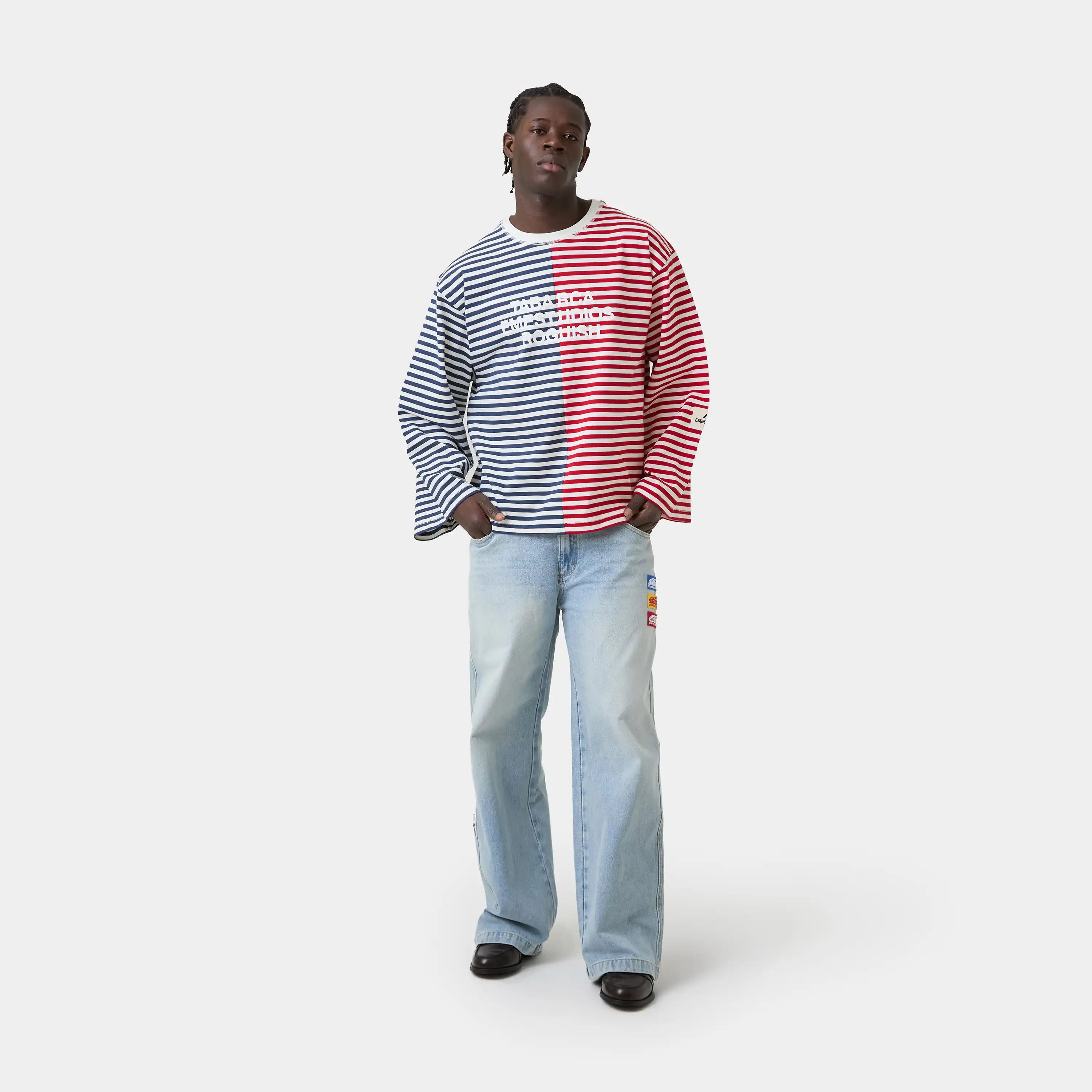 Roguish Navy Striped Long Sleeve T-shirts eme
