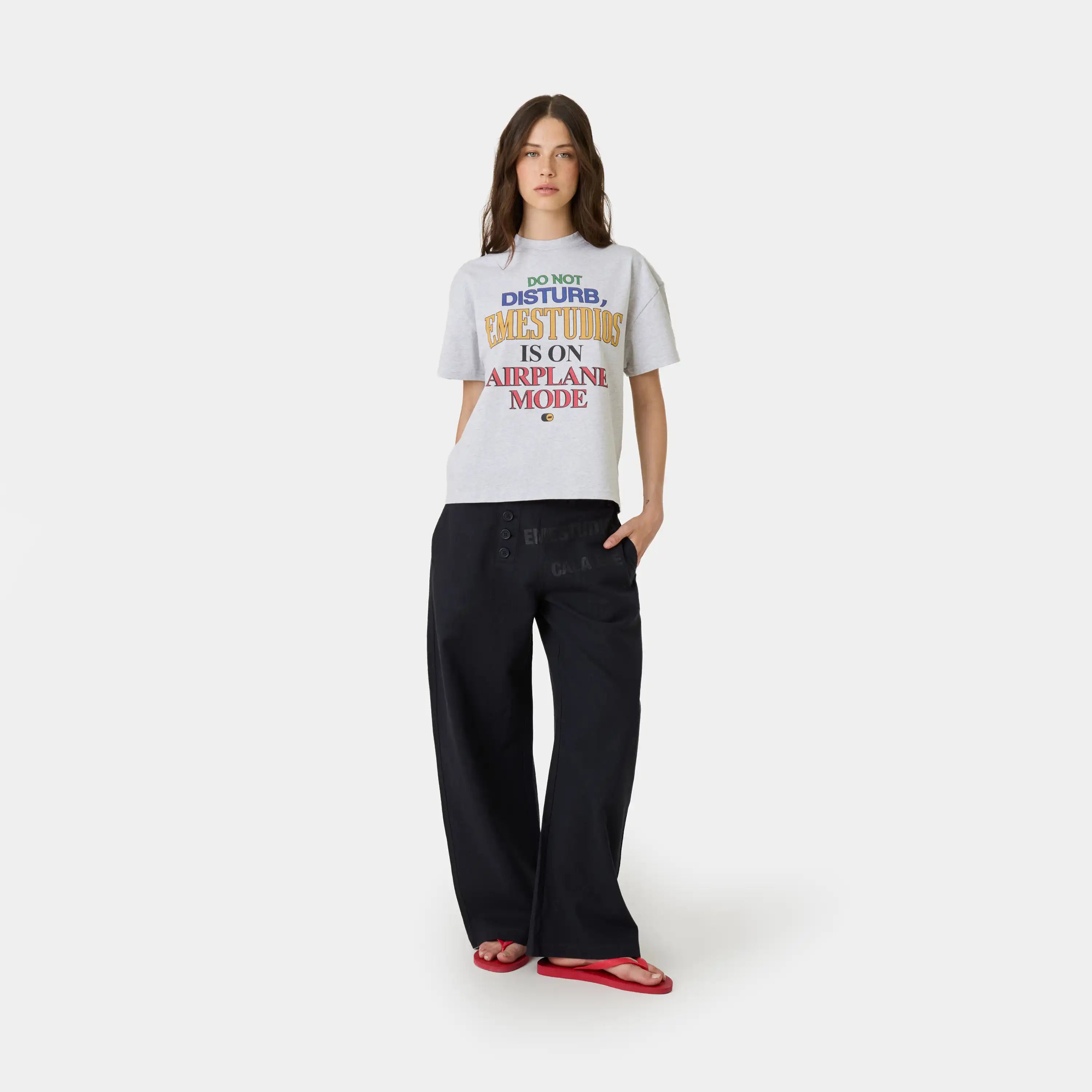 Airplane Mode Heather Grey Oversized Tee T-shirts Eme Studios