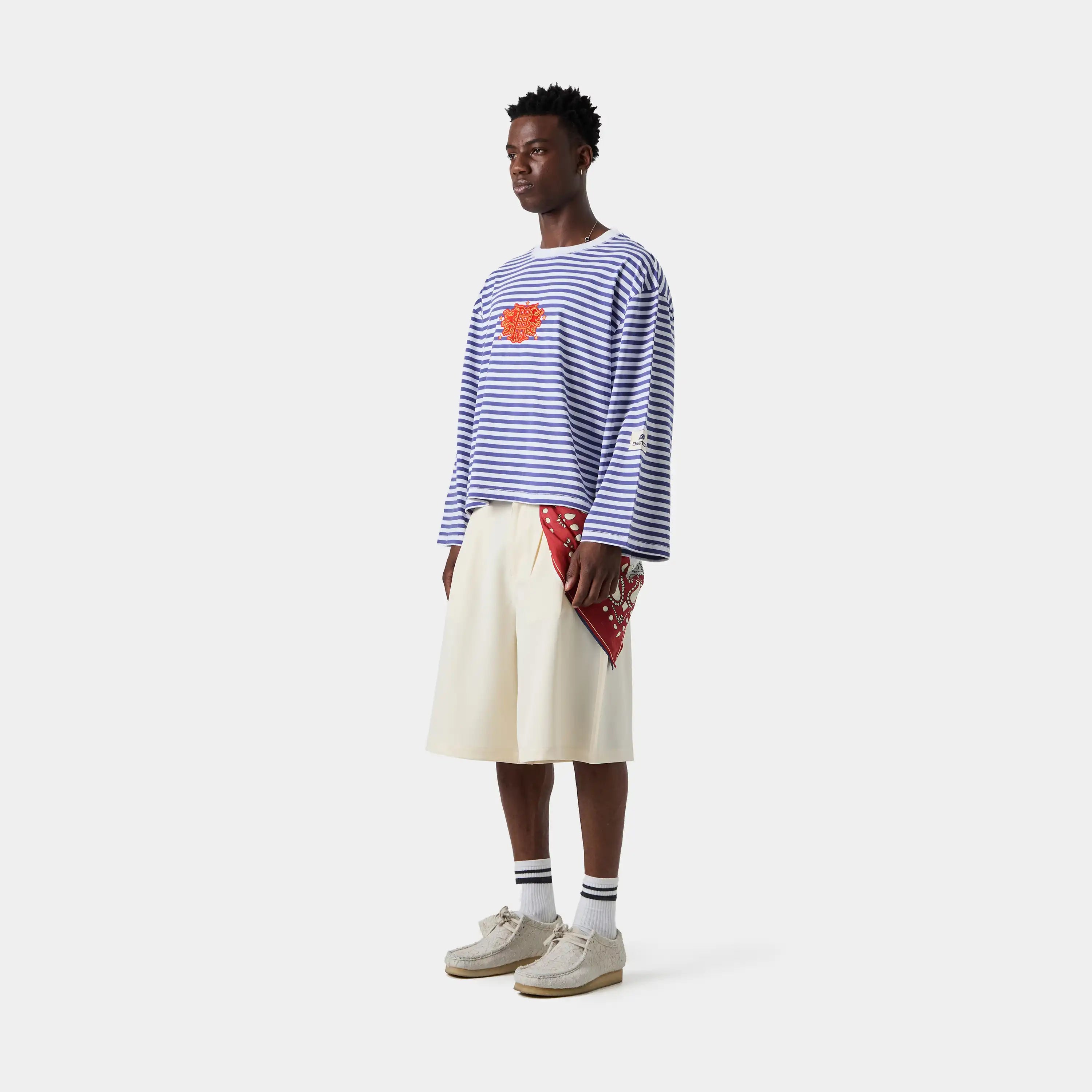 Horizon Striped Deep Cobalt Long Sleeve T-shirts eme