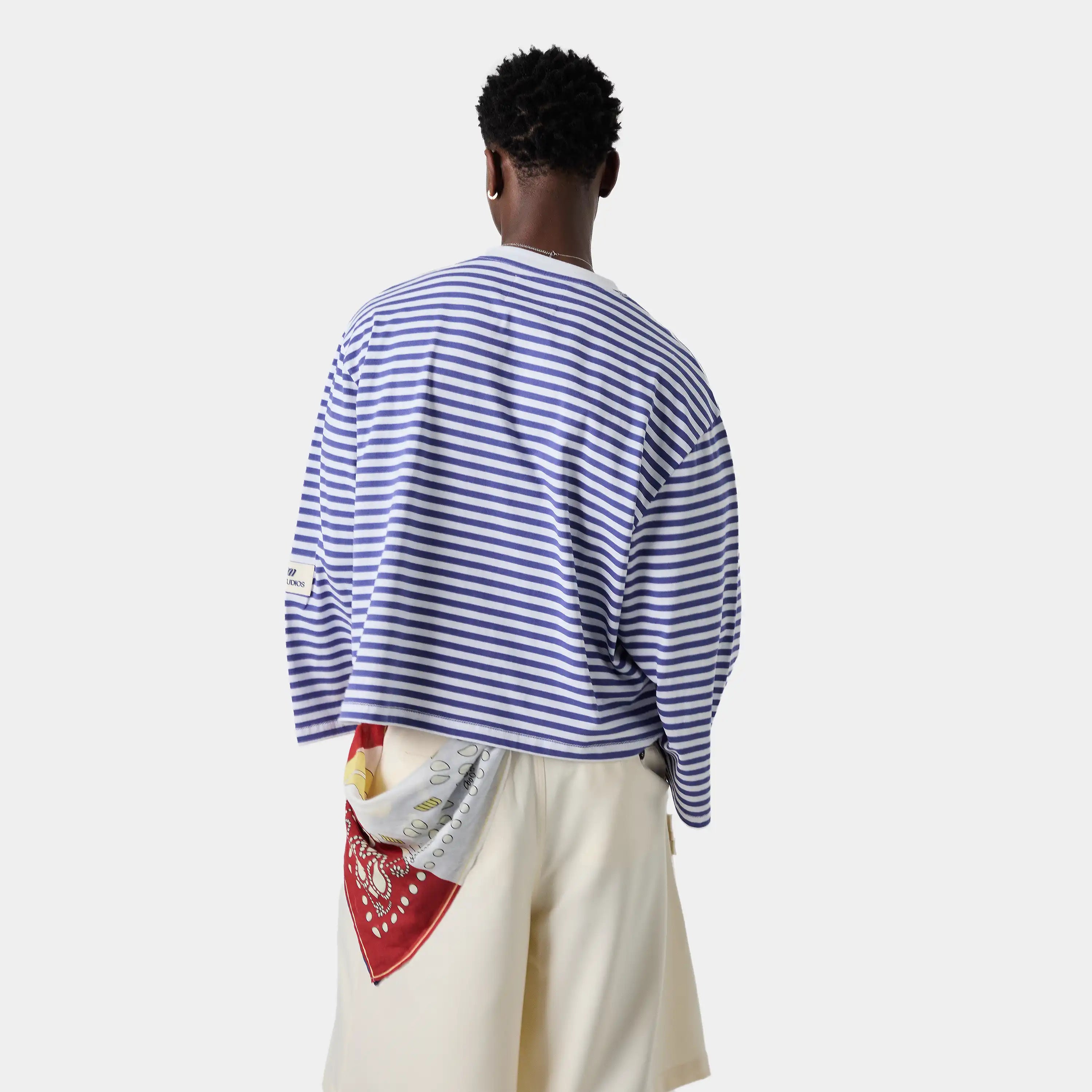 Horizon Striped Deep Cobalt Long Sleeve T-shirts eme