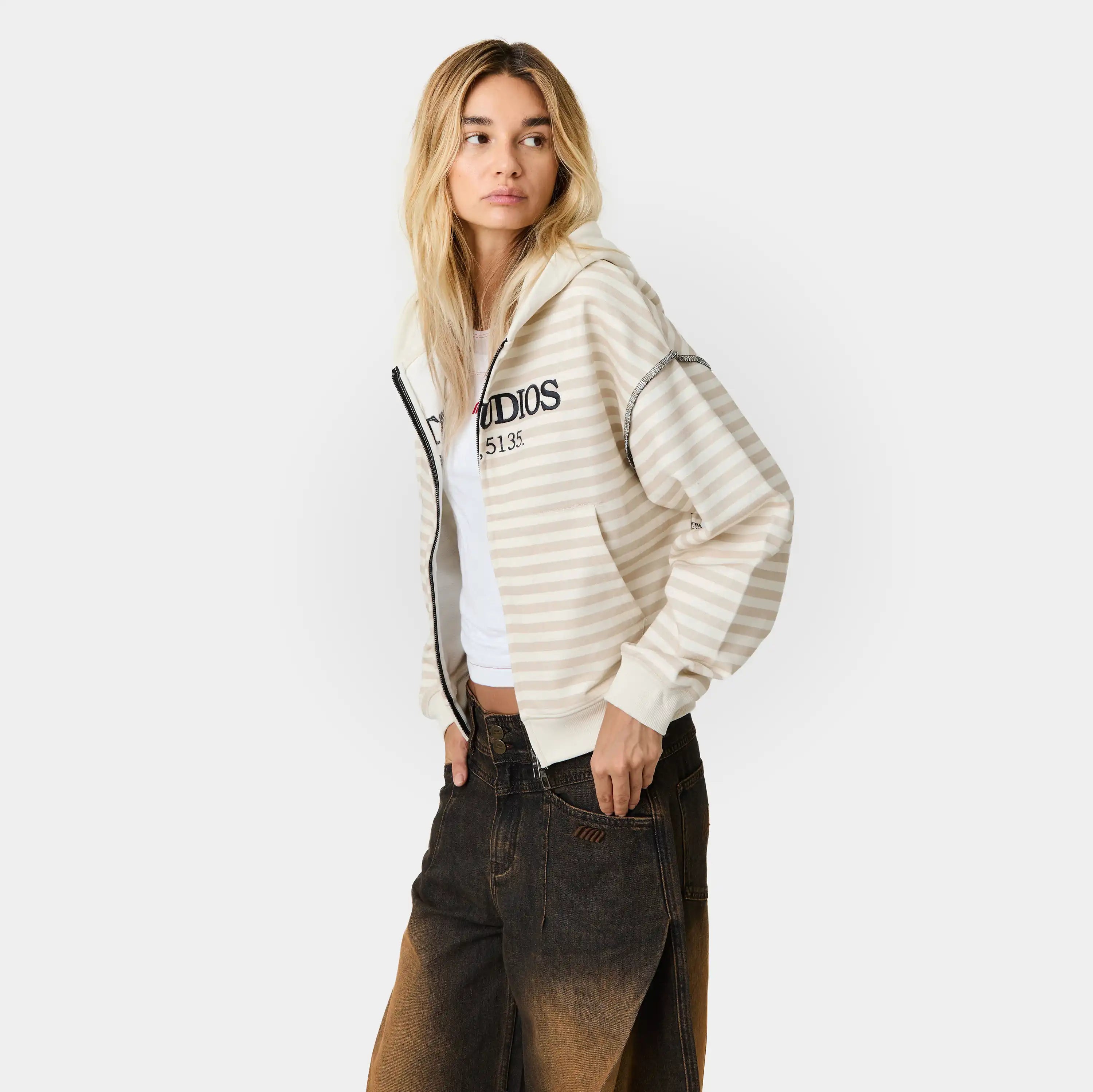 Capri Off Sand Full Zip Hoodies Eme Studios