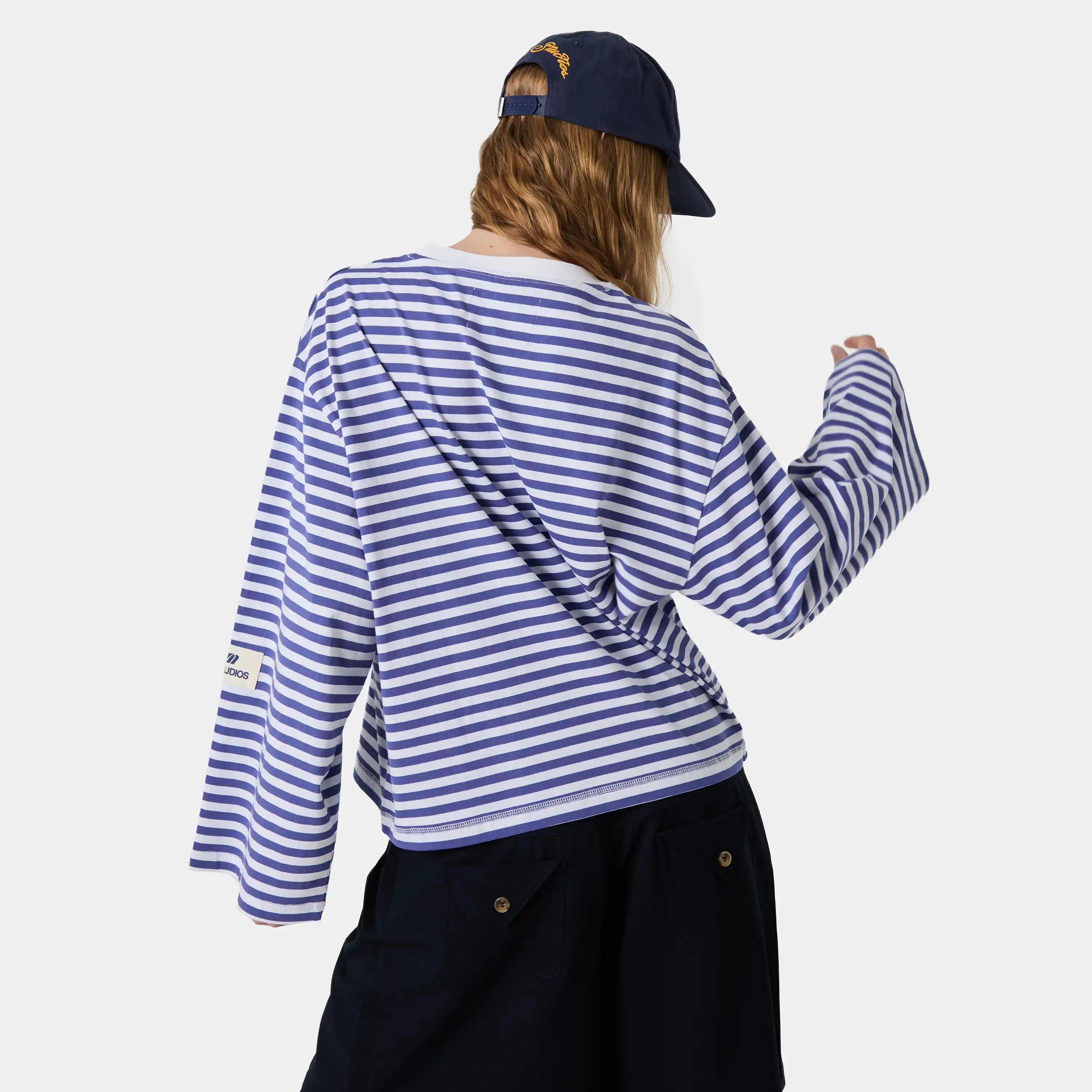 Horizon Striped Deep Cobalt Long Sleeve T-shirts eme