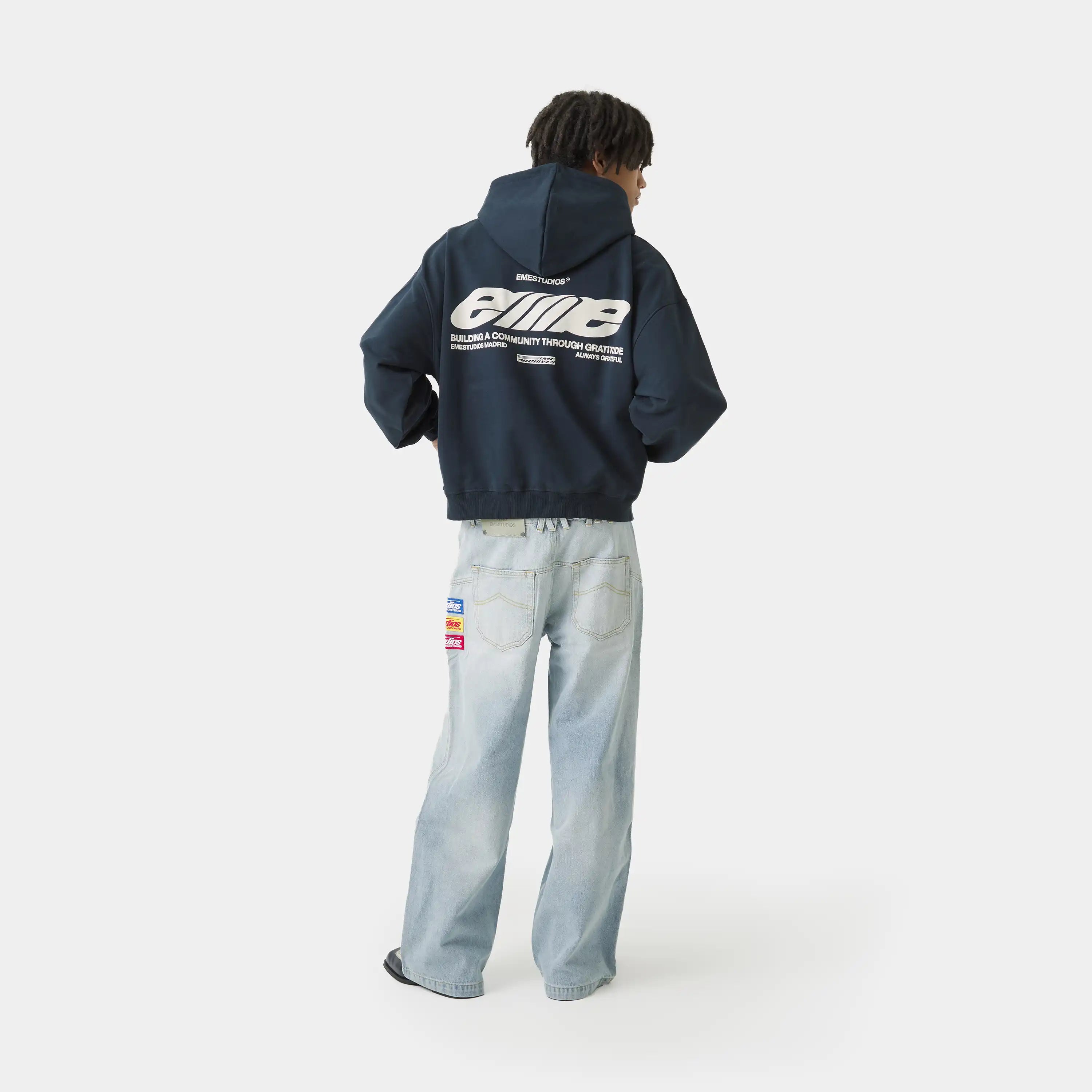 DNA Navy Oversized Hoodie Hoodies Eme Studios