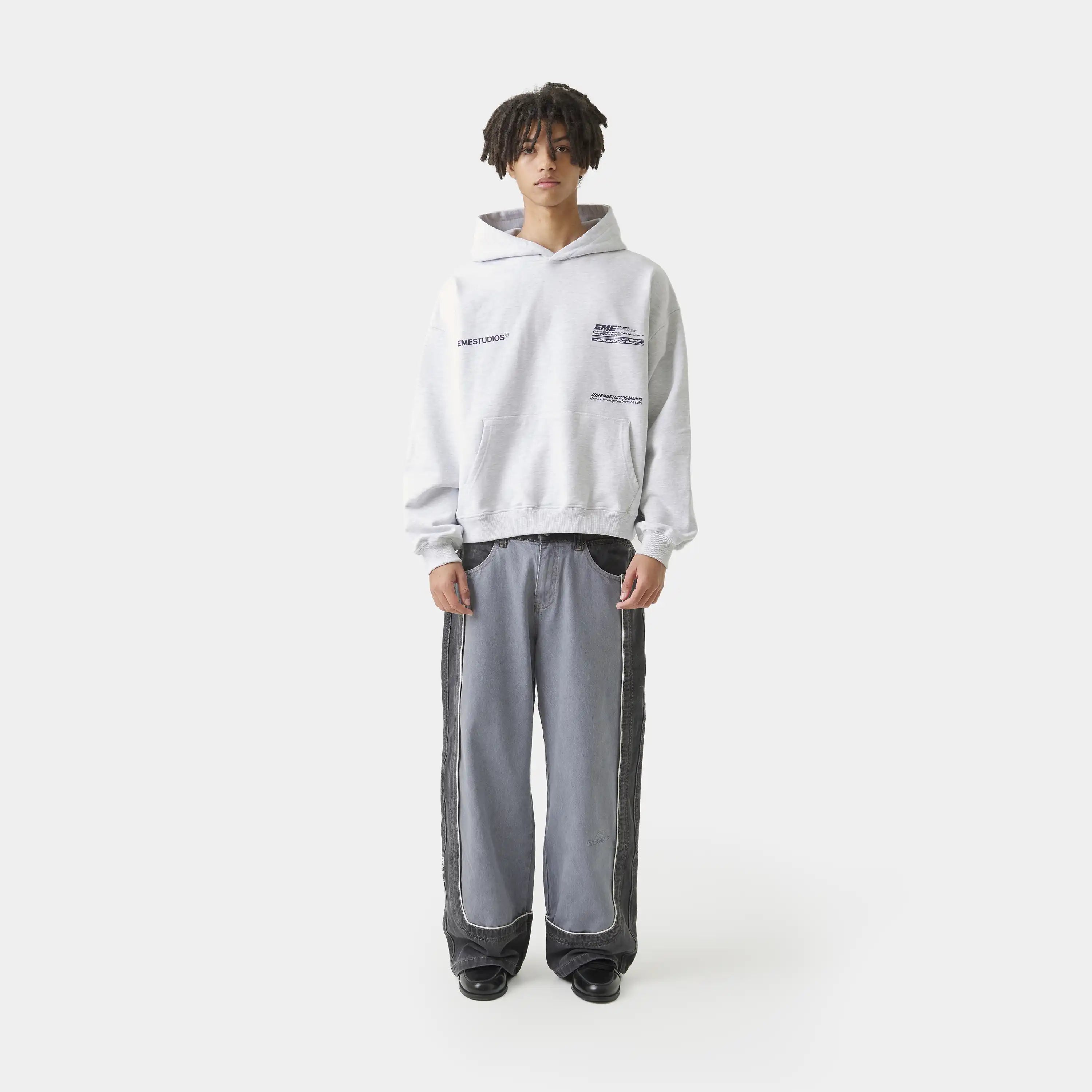 DNA Heather Grey Oversized Hoodie Hoodies Eme Studios