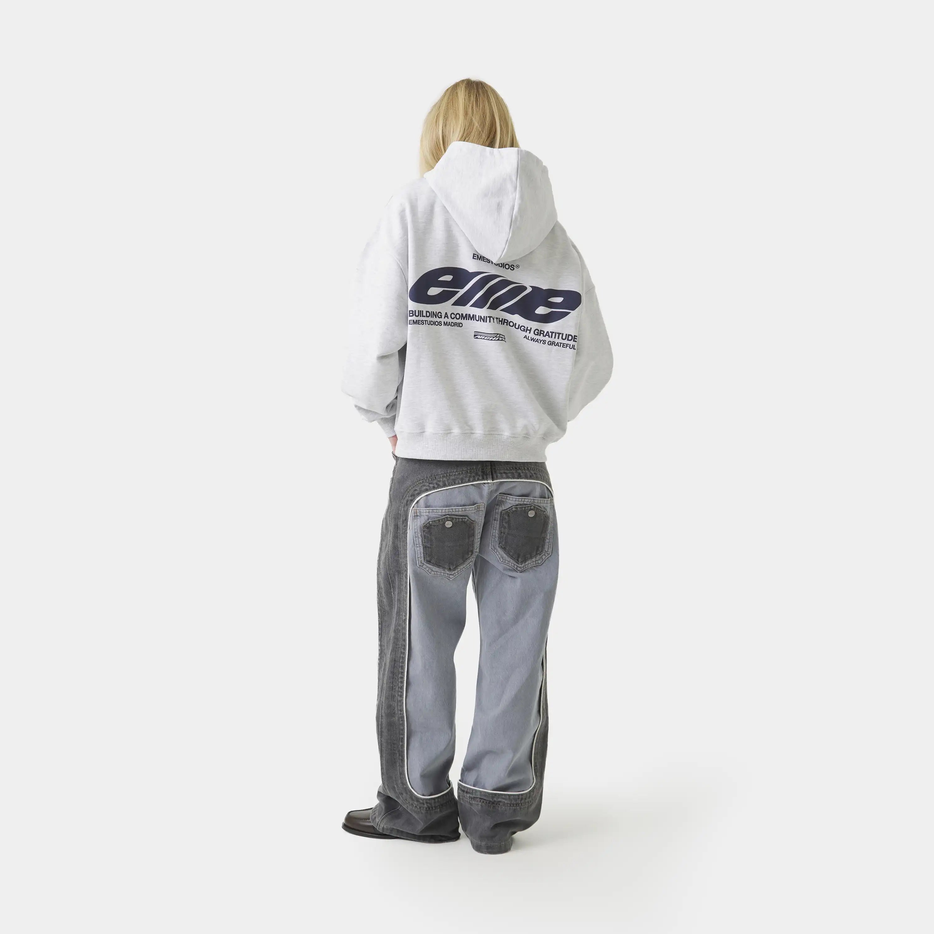 DNA Heather Grey Oversized Hoodie Hoodies Eme Studios
