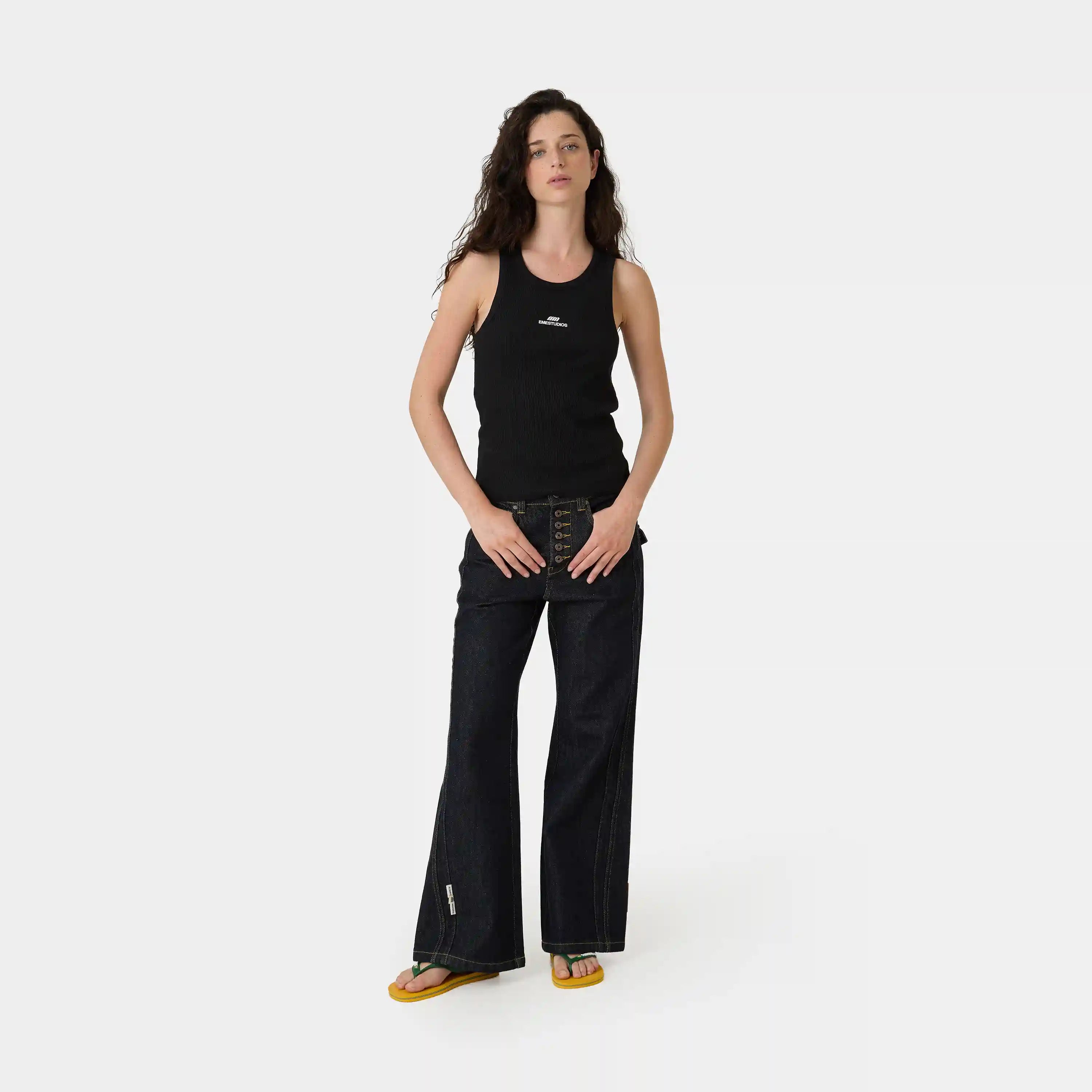 Vitel Flared Raw Denim Pants Pants Eme Studios
