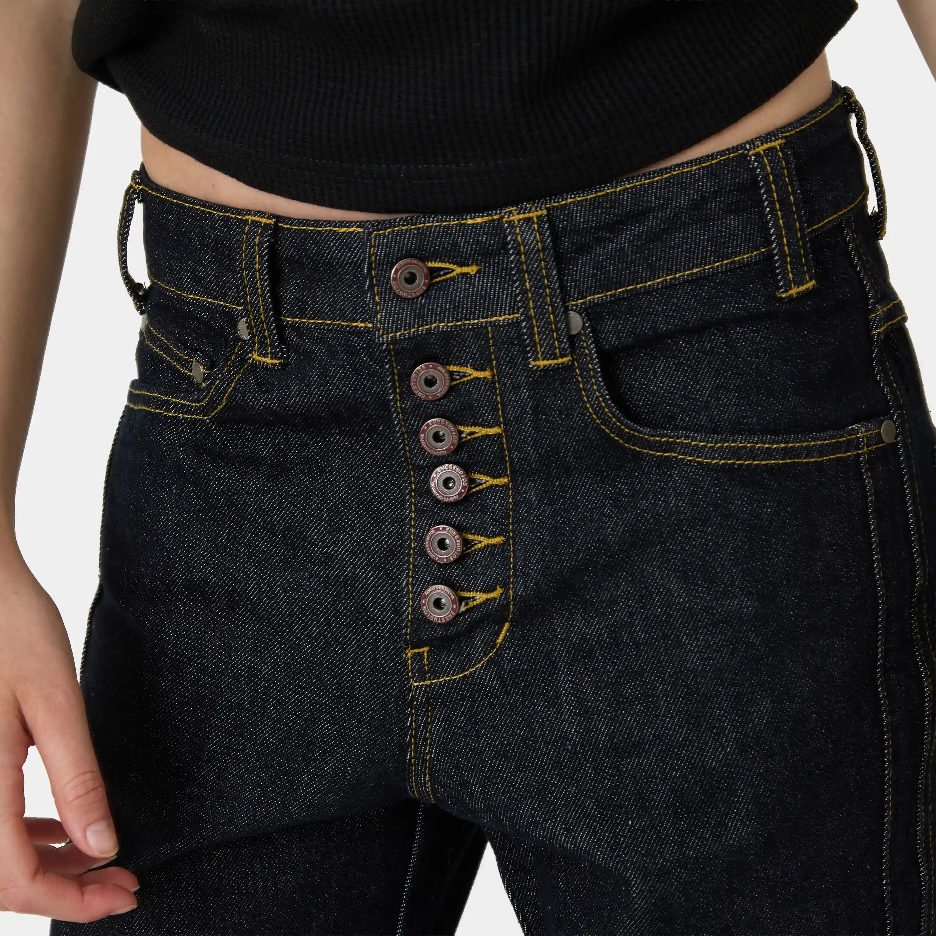 Vitel Flared Raw Denim Pants Pants Eme Studios