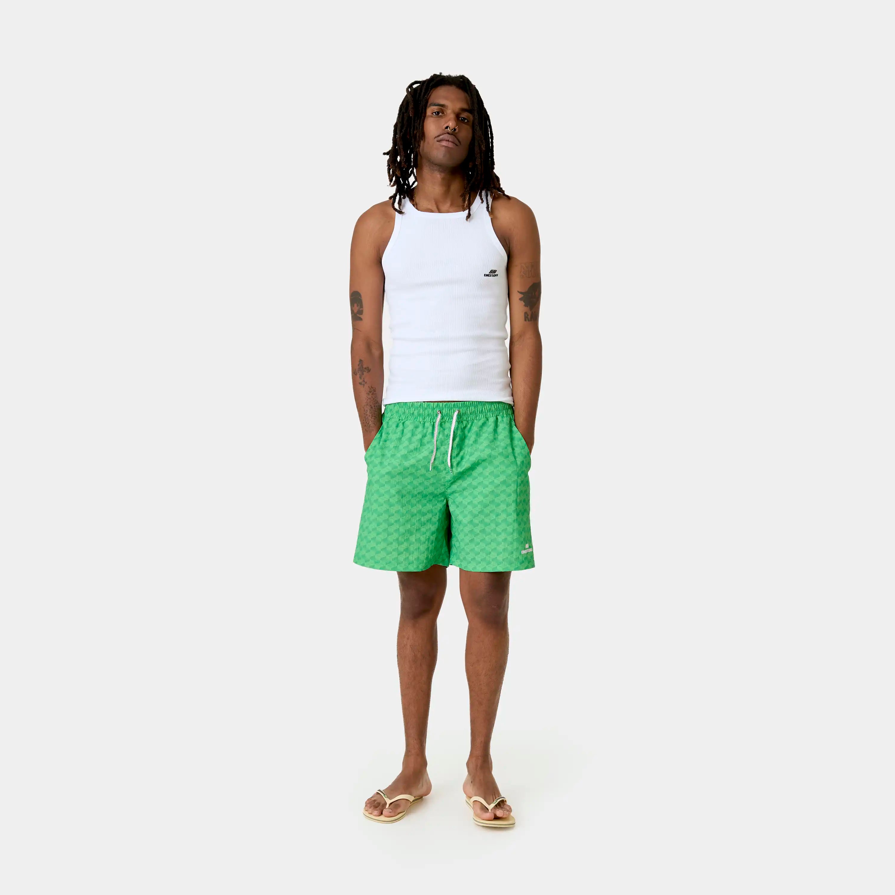 Linkr Green Swim Trunk Swimwear Eme Studios