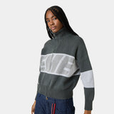 Thrill Grandpa Grey Zipper Knit Knitwear eme