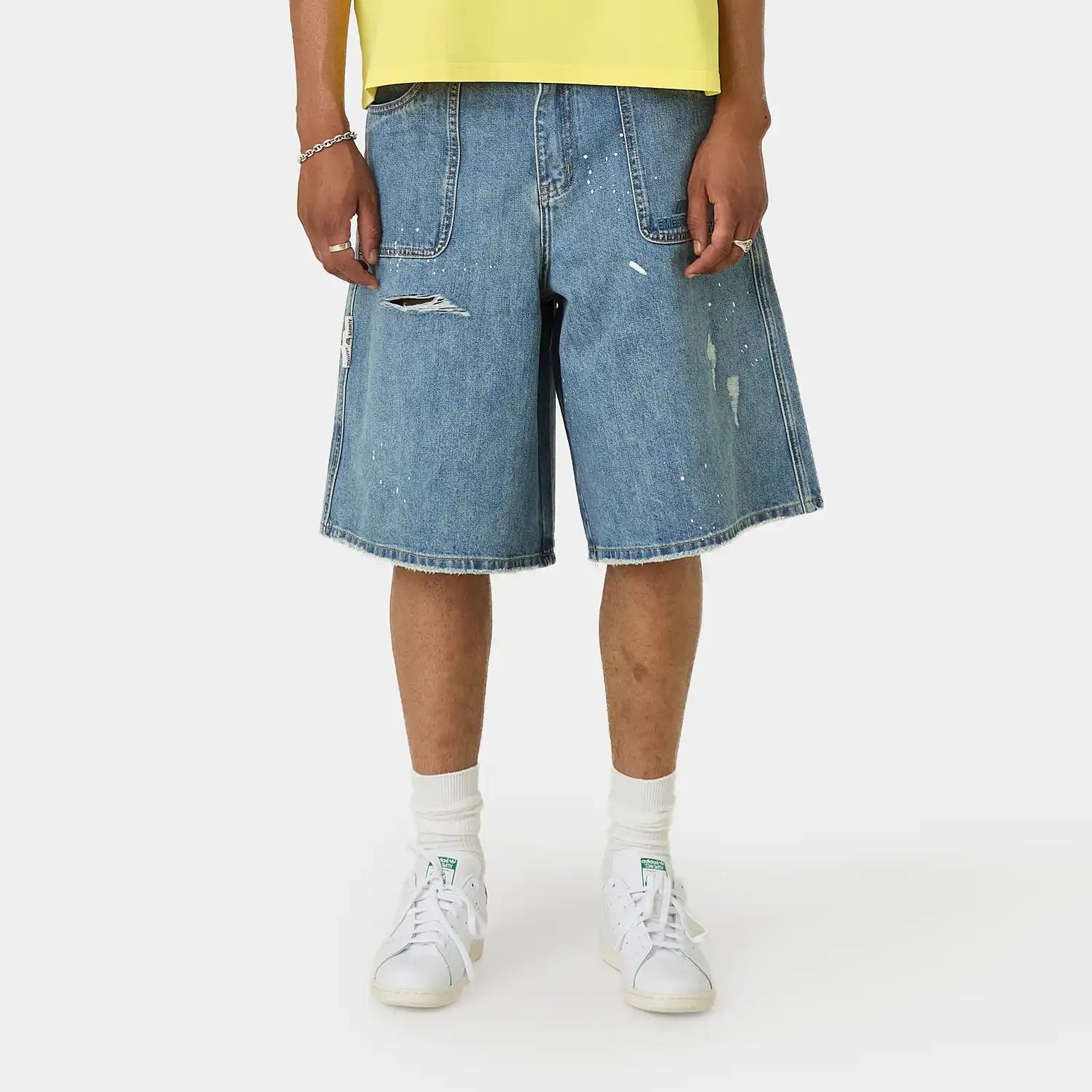 Riviera Blue Denim Shorts Shorts Eme Studios