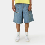 Riviera Blue Denim Shorts Shorts Eme Studios