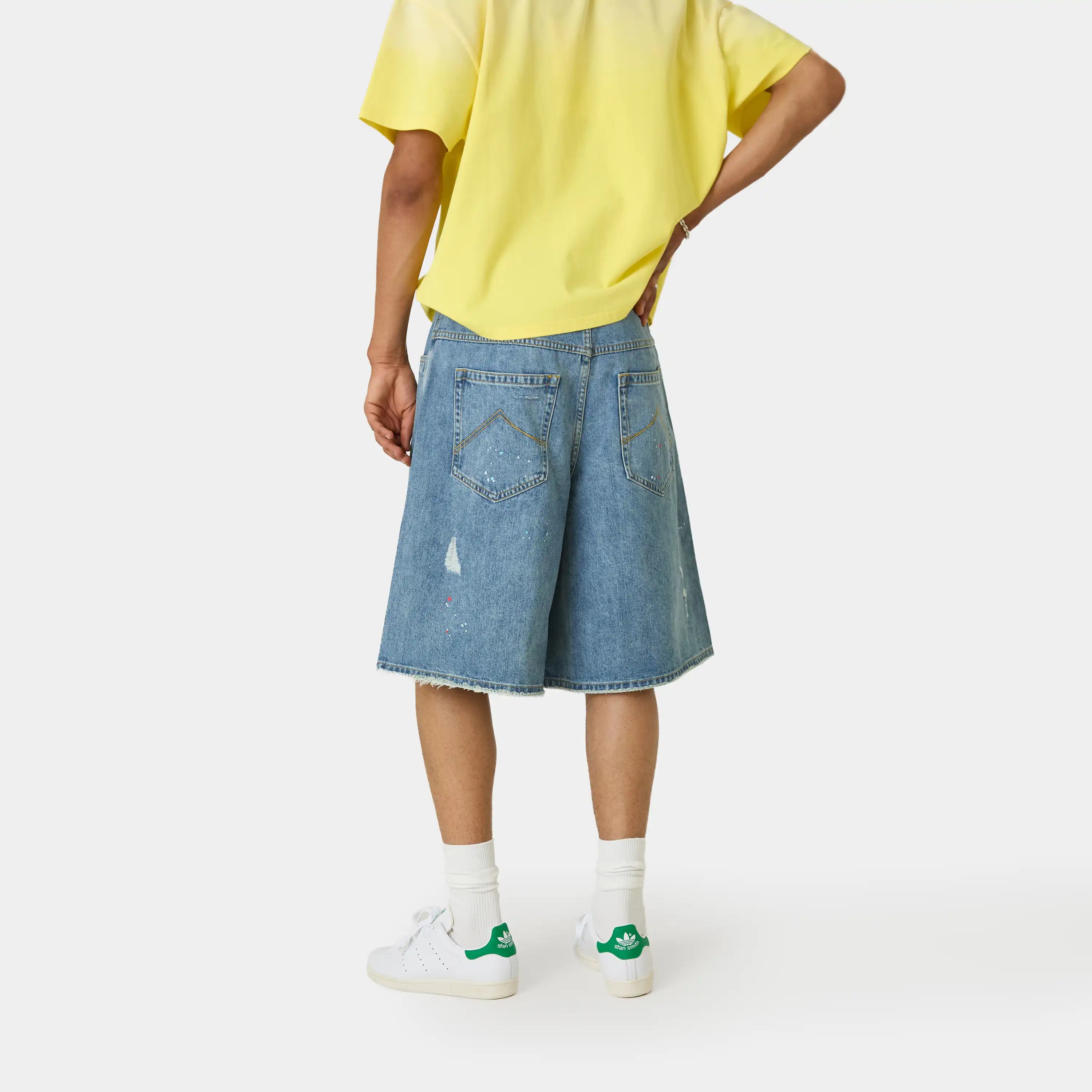 Riviera Blue Denim Shorts Shorts Eme Studios