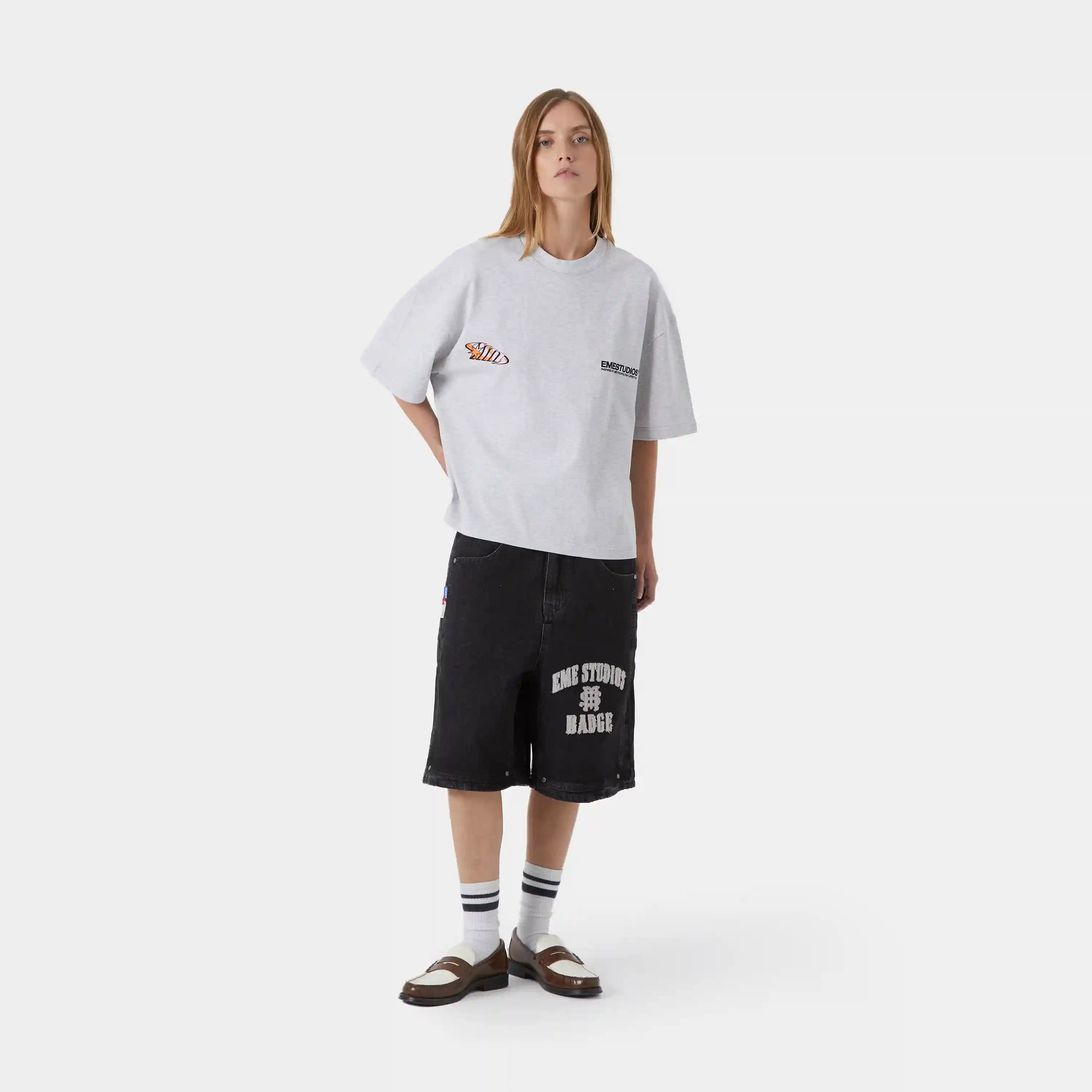 Houndstooh Grey Oversized Tee T-shirts eme