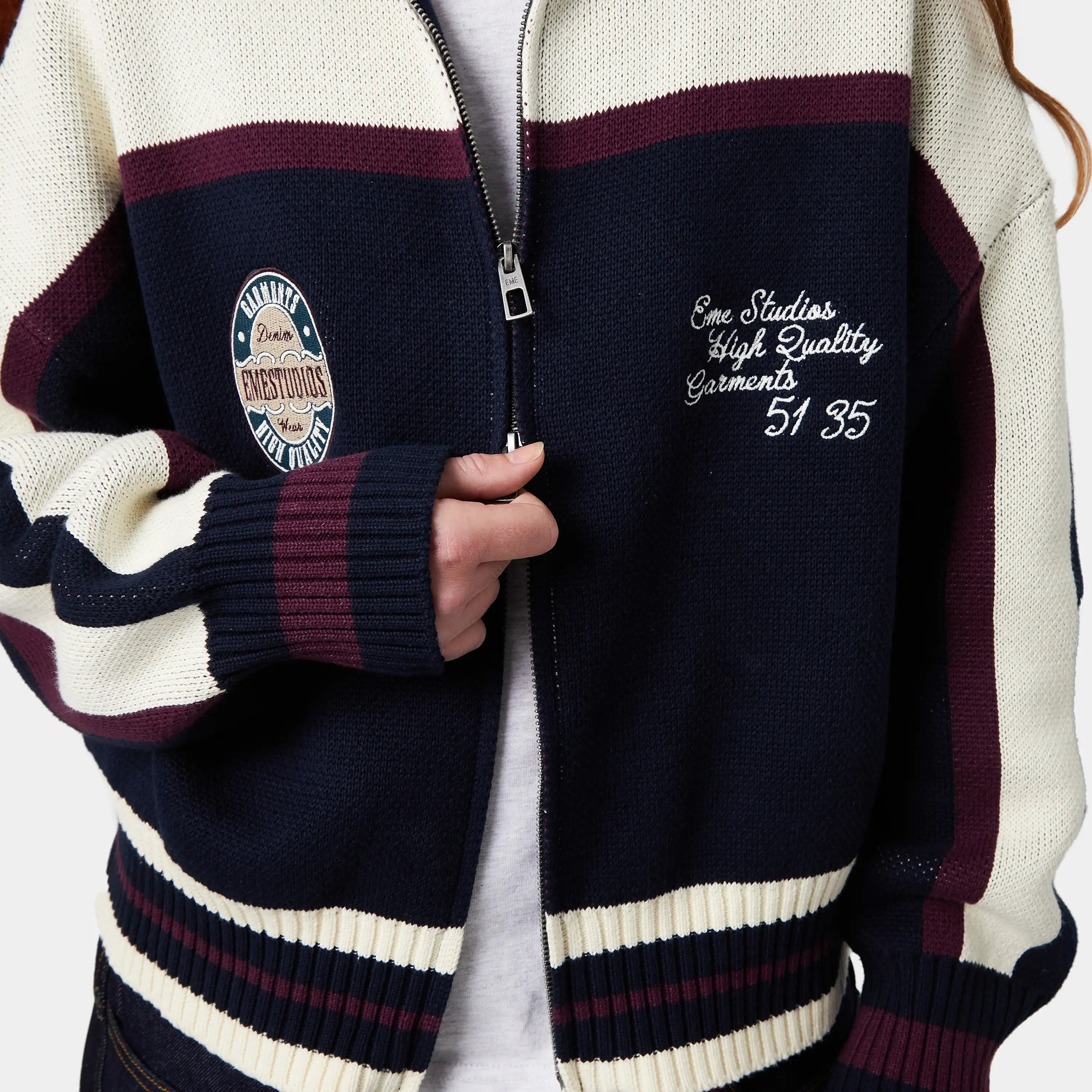 Frisona Zipper Knit Knitwear eme
