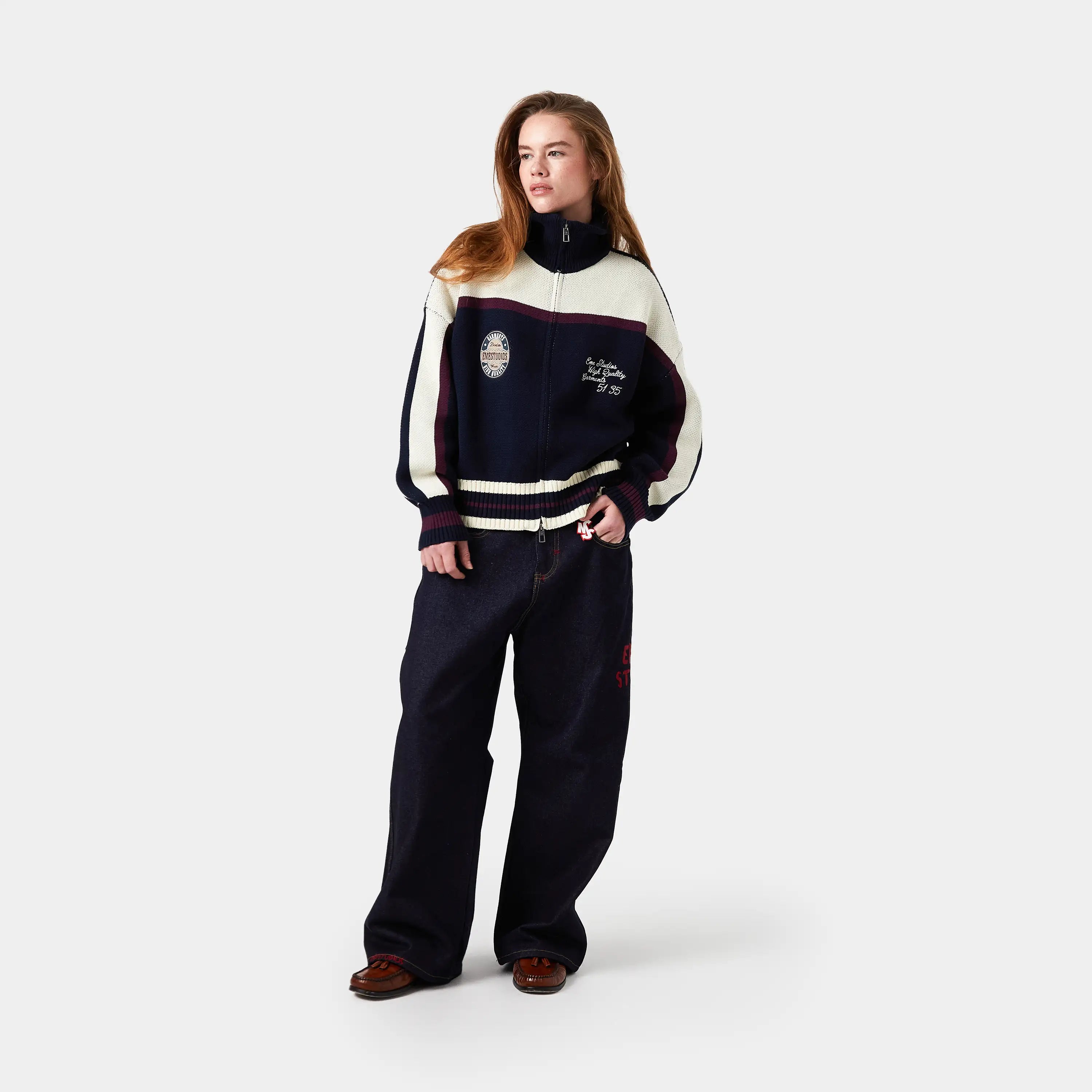 Frisona Zipper Knit Knitwear eme