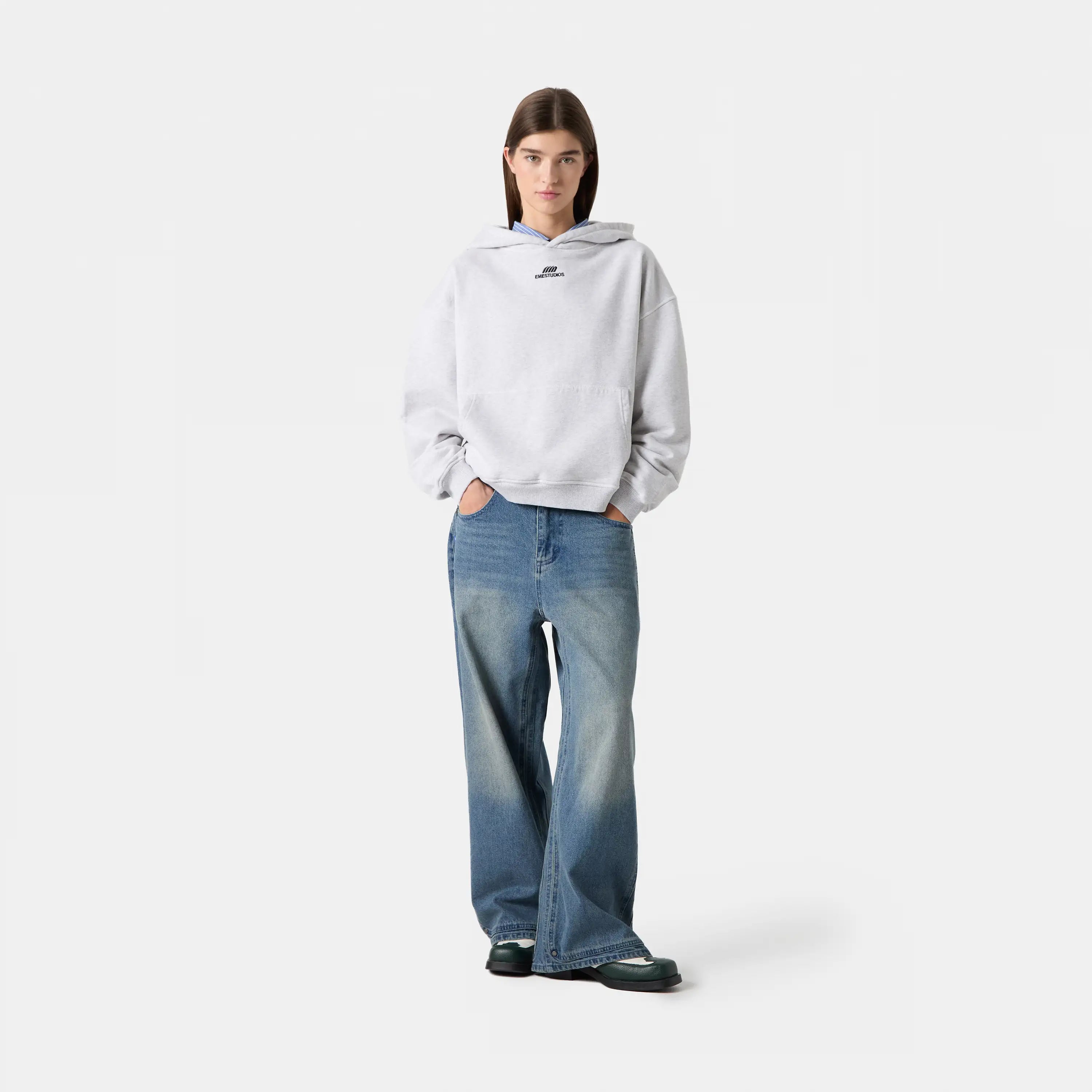 Basic Heather Grey Oversized Hoodie Hoodies eme