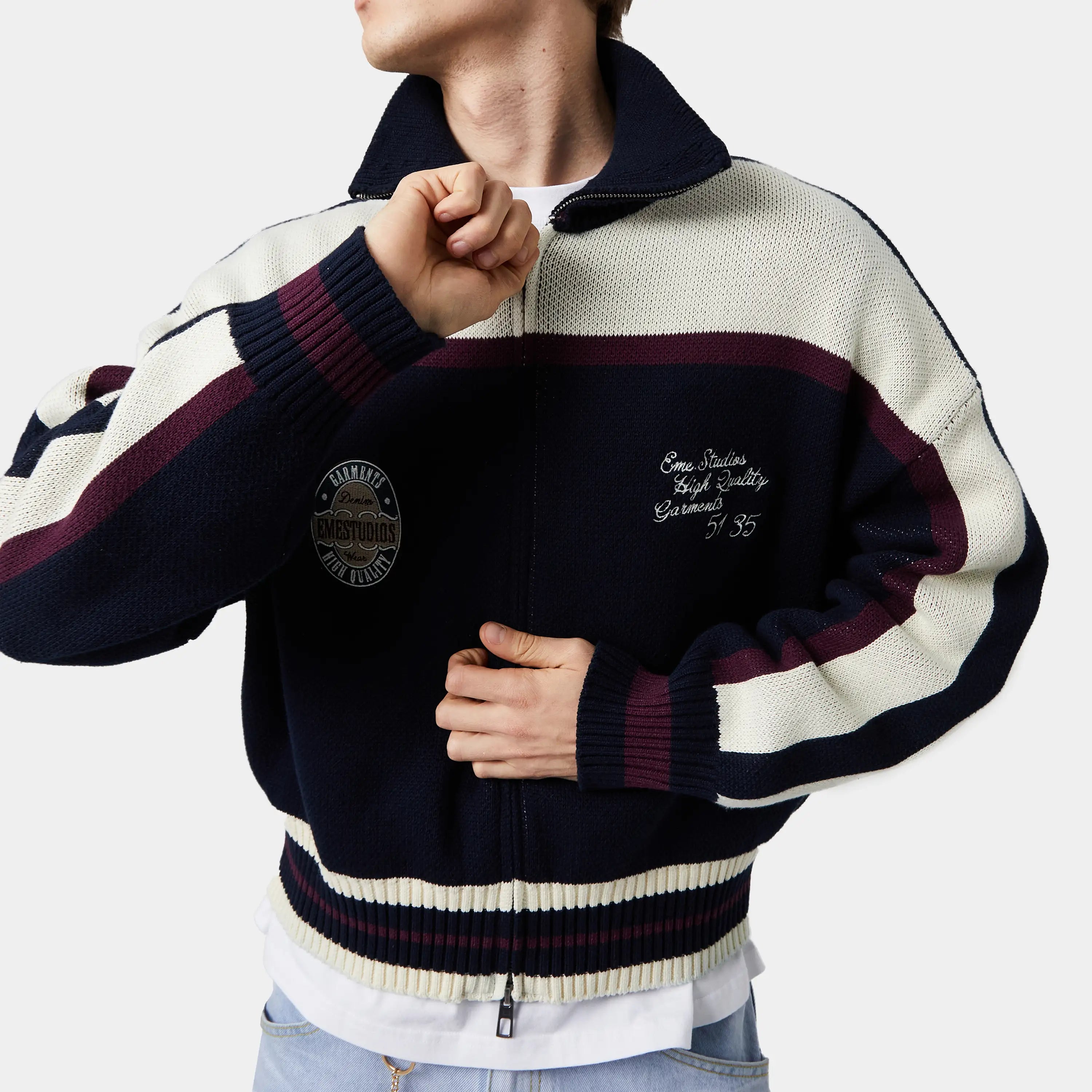 Frisona Zipper Knit Knitwear eme