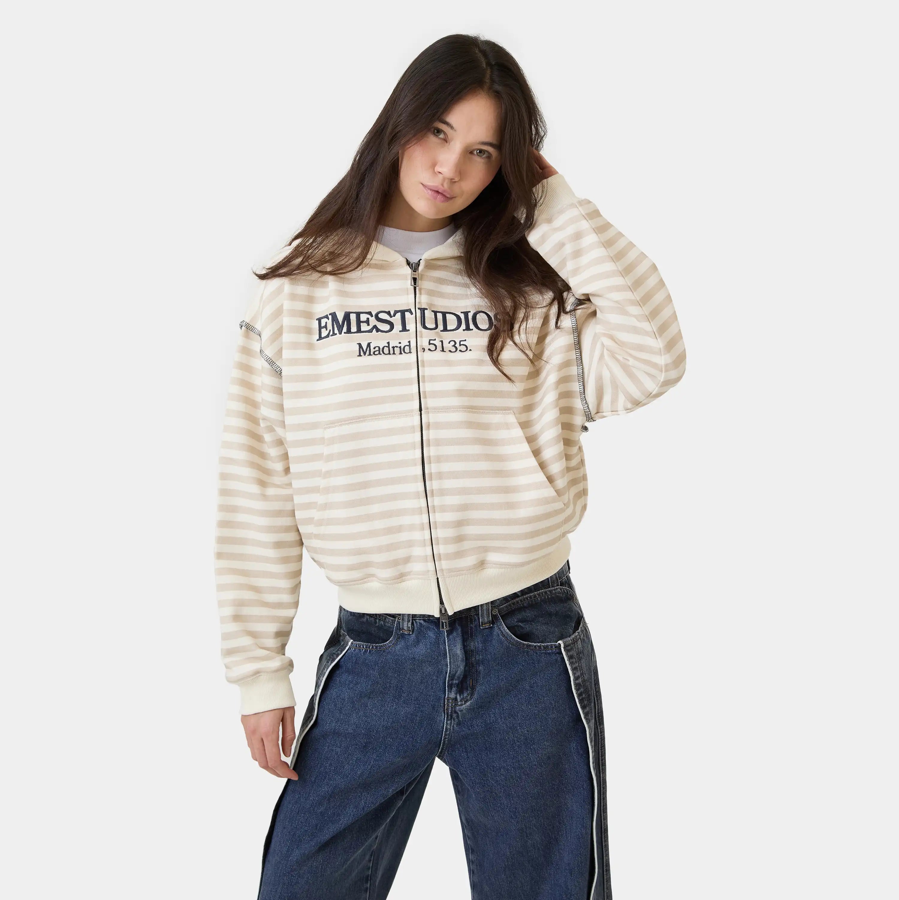 Capri Off Sand Full Zip Hoodies Eme Studios